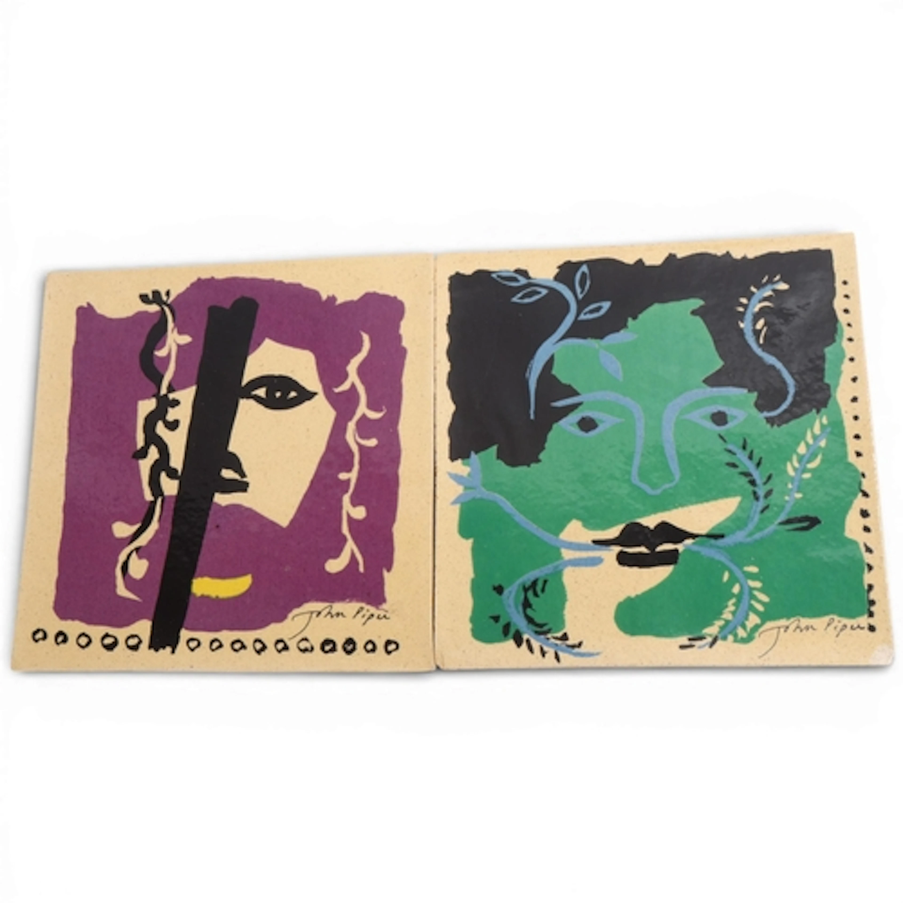 JOHN PIPER (1903-1992) , for Fulham Pottery, 2 ceramic "Seas...