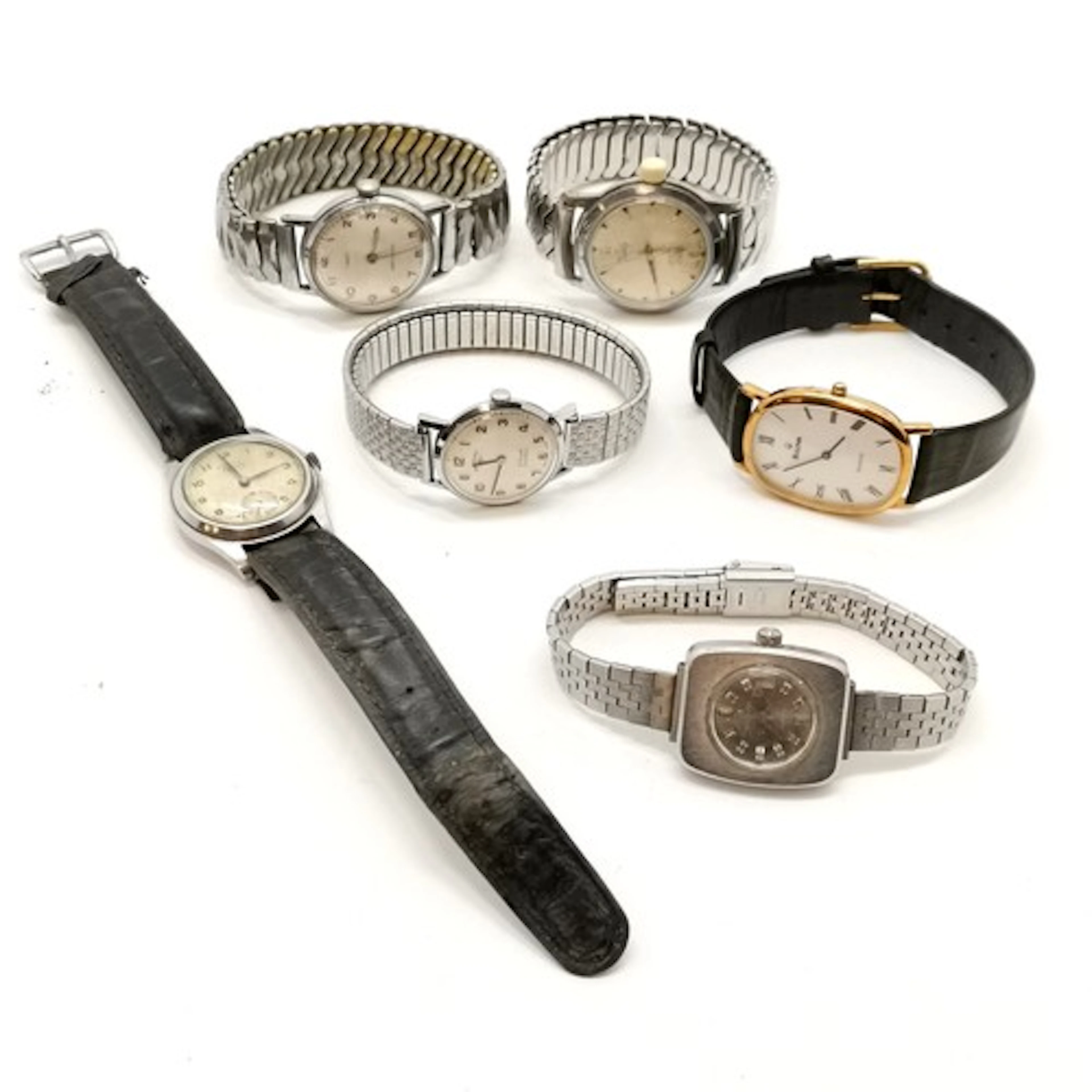 Bulova quartz wristwatch t/w 5 x mechanical vintage watches ...