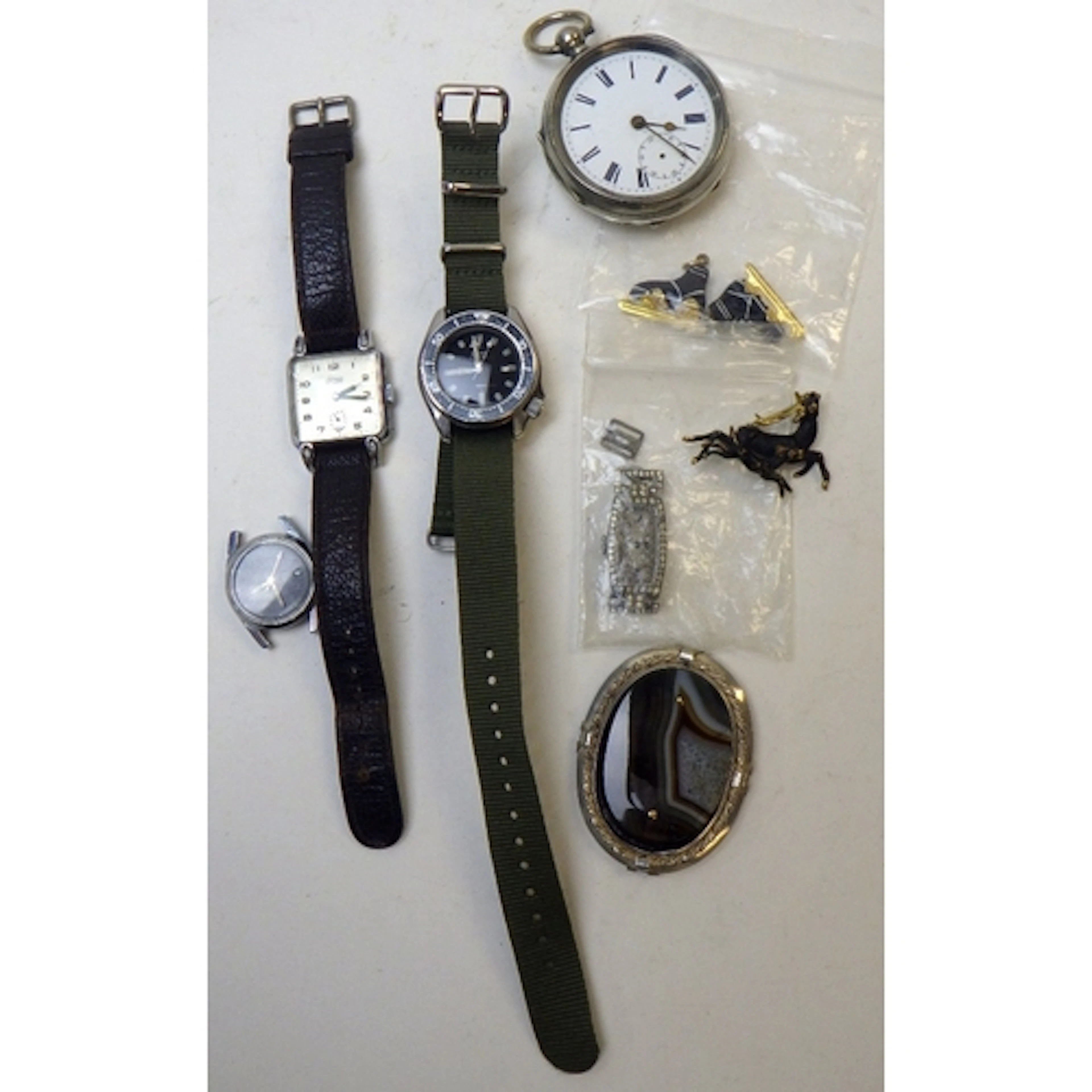 A Lanco 1950s square cased wristwatch having fancy lugs comp...