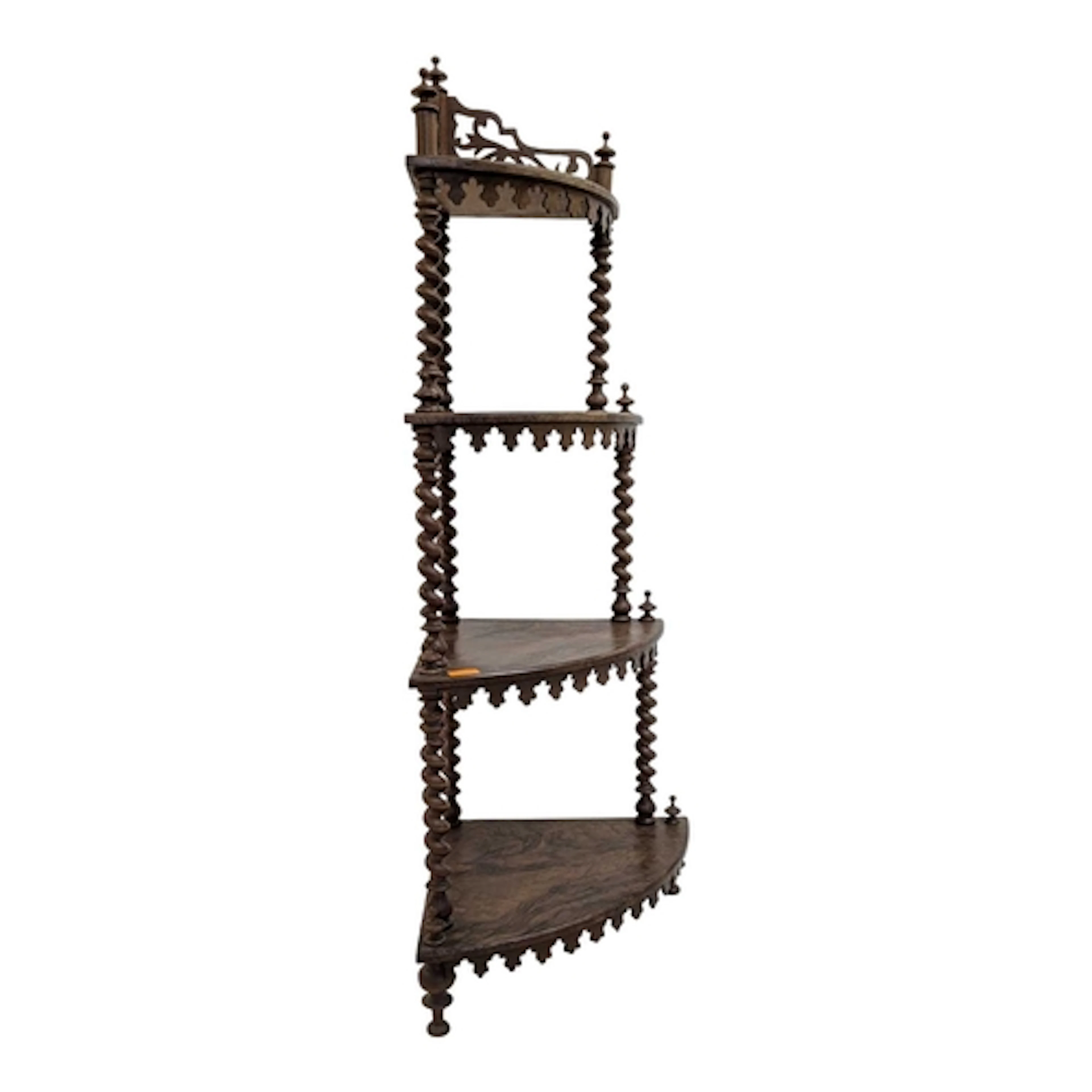 A late 19th century Victorian walnut four tier waterfall eta...