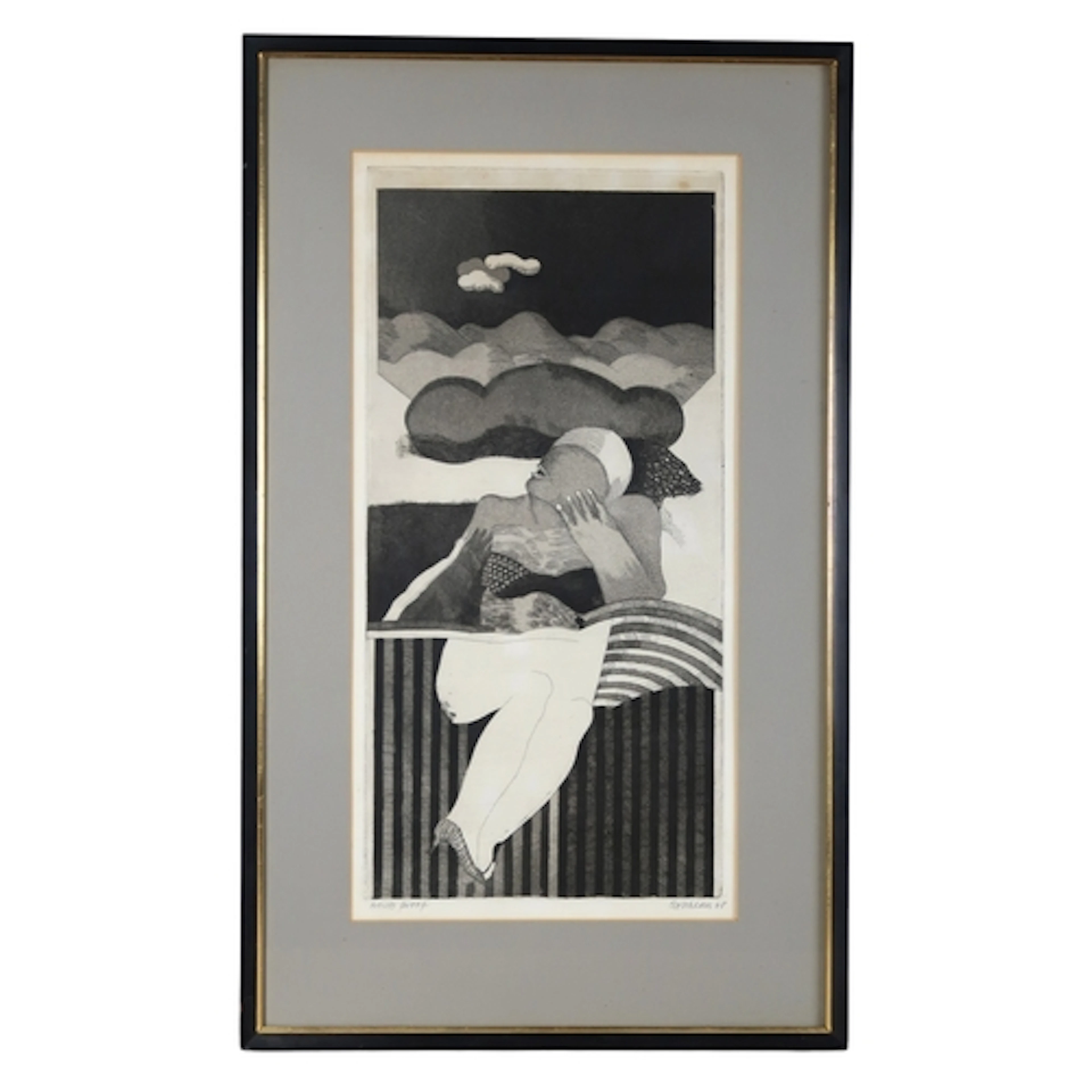 † MICHAEL ROSCHLAU (GERMAN B.1942) FIGURE '68 Etching, signe...