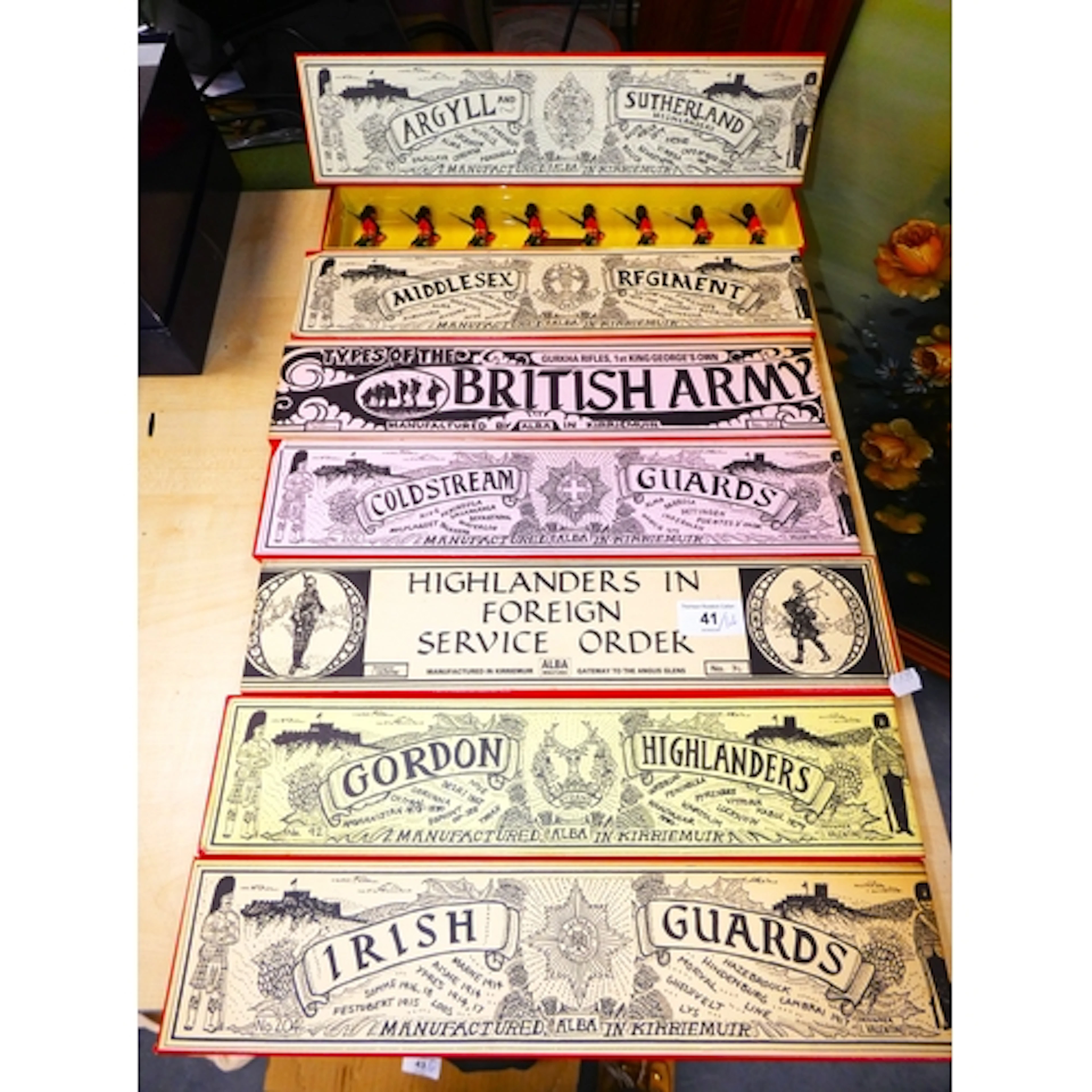 Seven boxed sets of Alba cold painted lead military figures ...