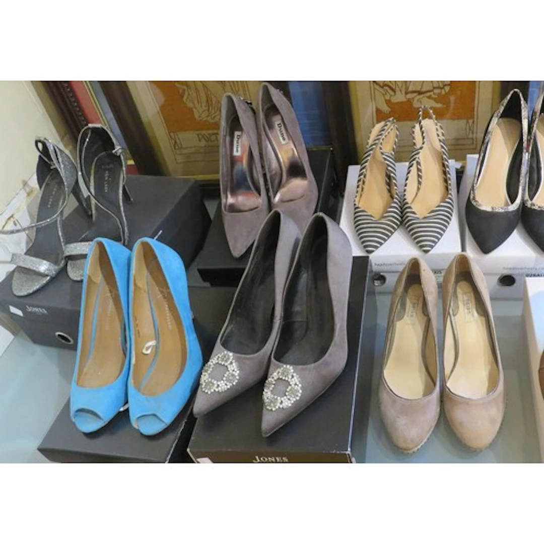 Seven pairs of ladies', size 40, together with four evening ...