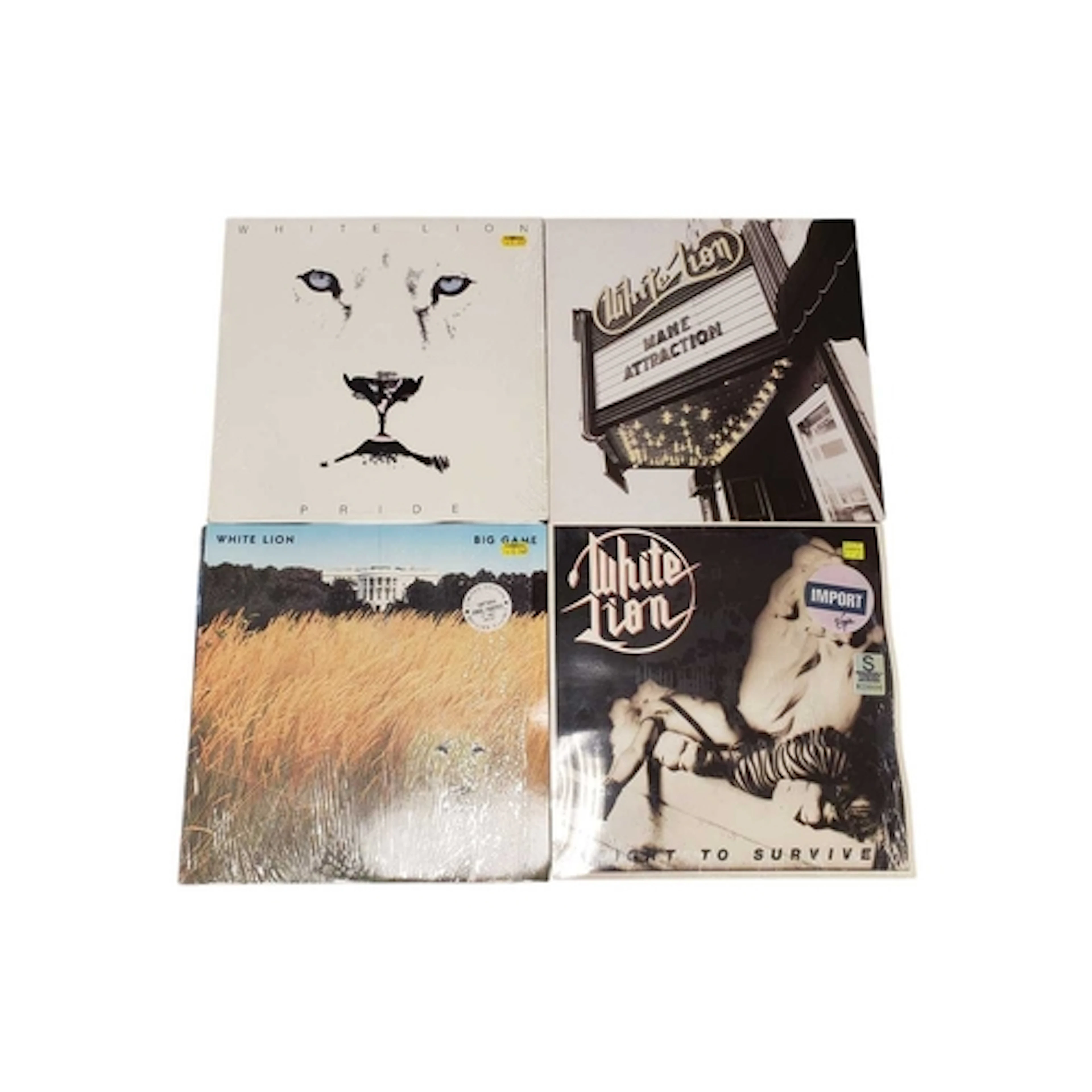 White Lion - Four 1980 / 90s hard rock LP vinyl records. To ...