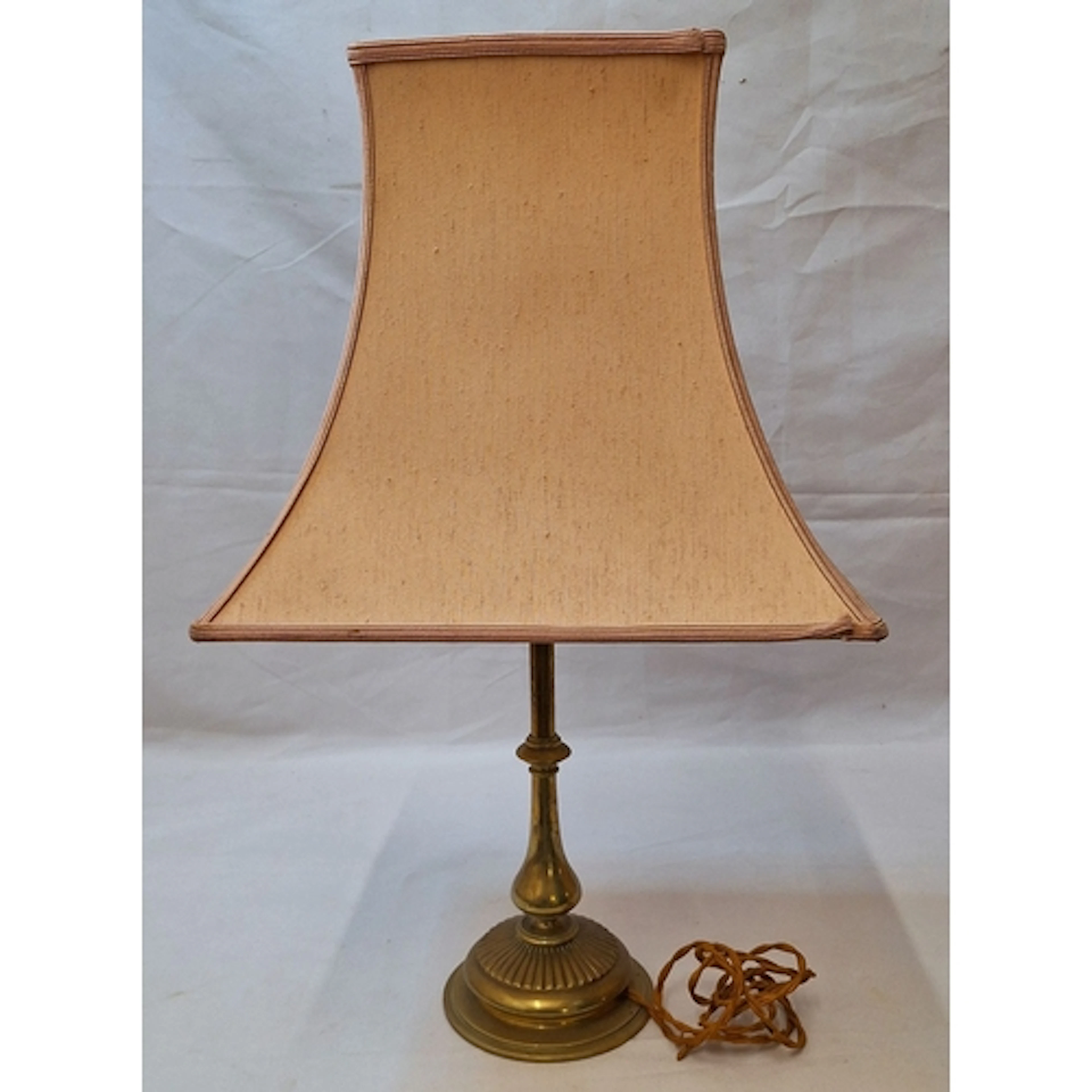 Vintage Brass Table Lamp with fluted tiered circular base & ...