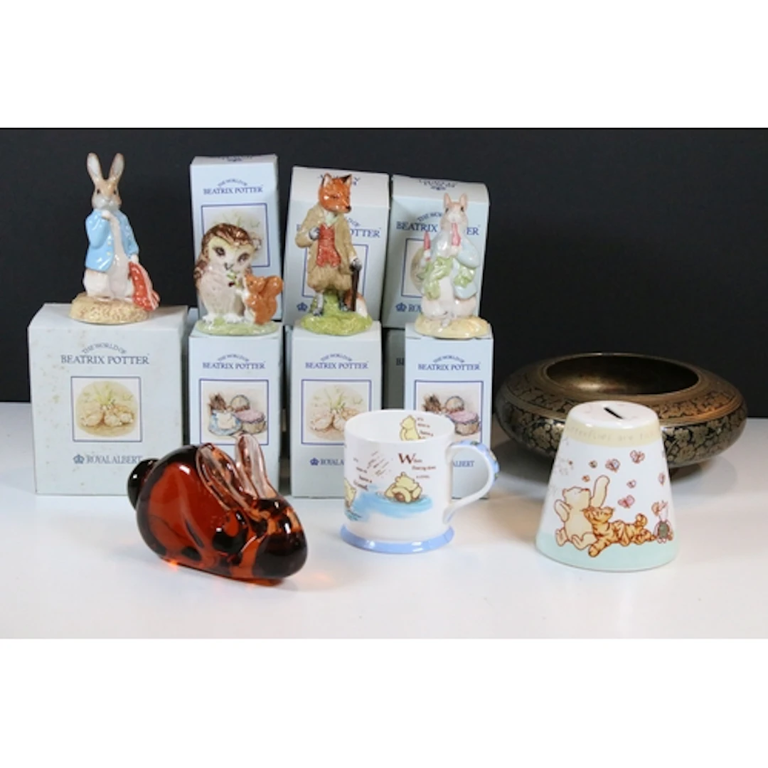 Collection of Royal Albert Beatrix Potter figures, all conta...