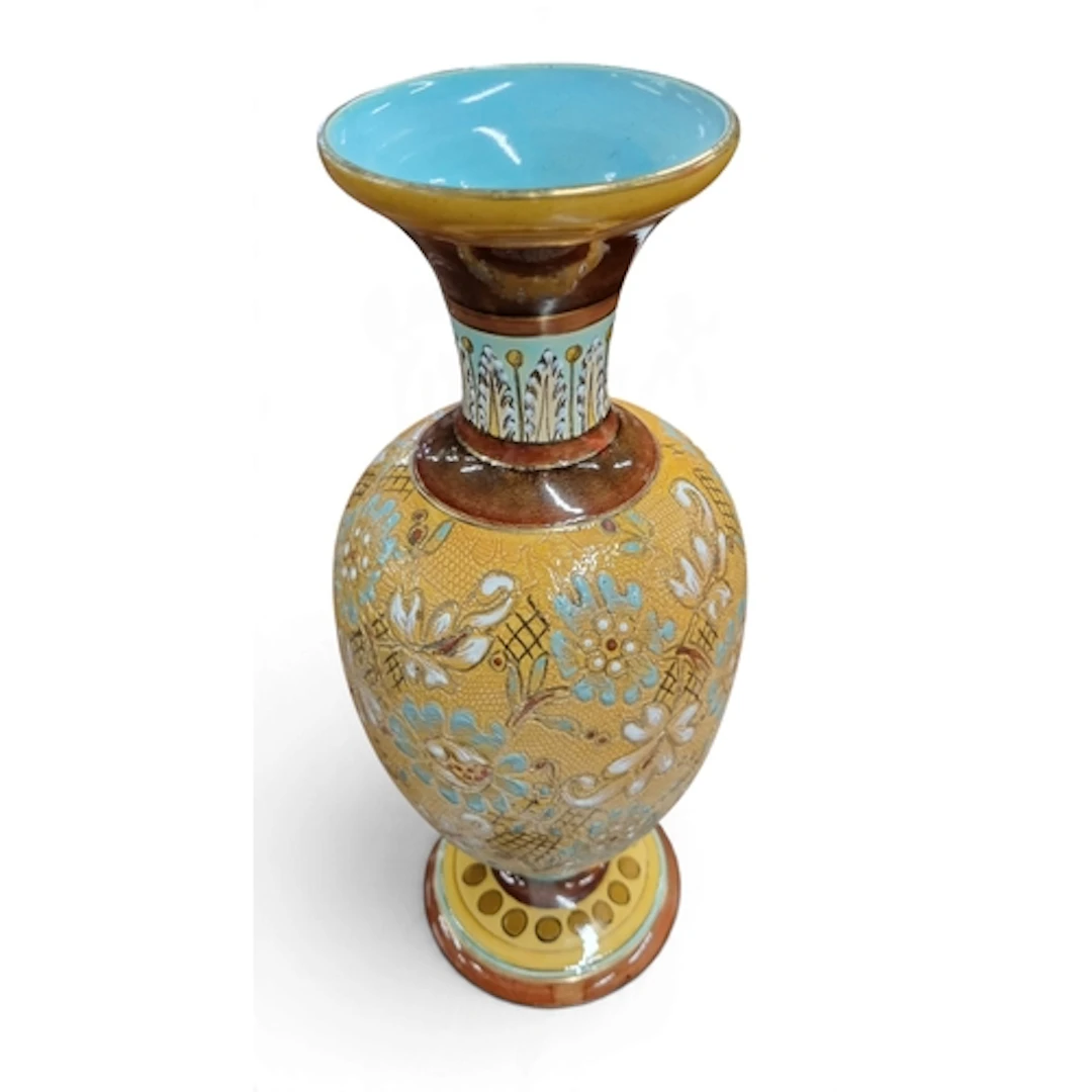 A 19th Century Royal Doulton Stoneware Vase. H 25 cm approx.