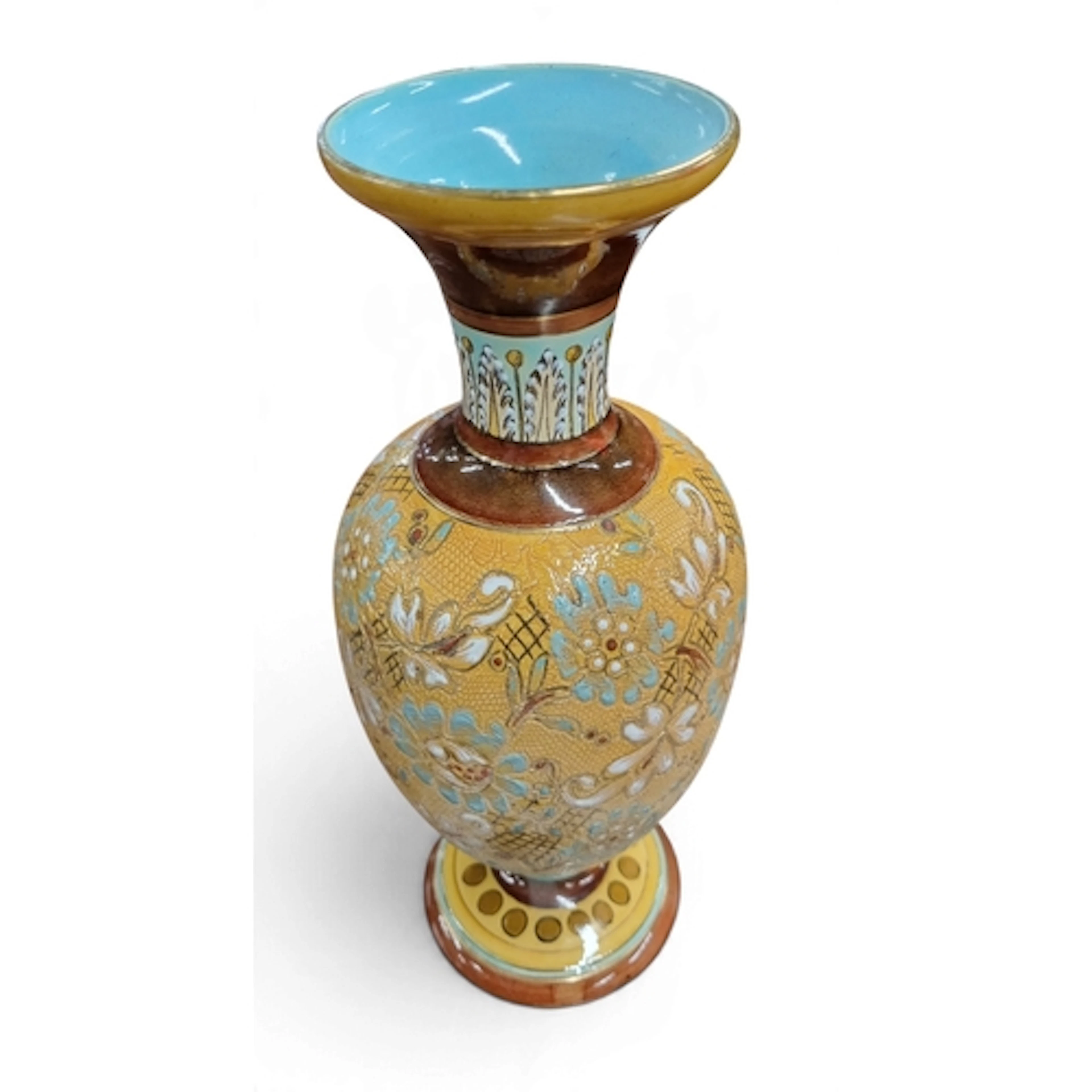 A 19th Century Royal Doulton Stoneware Vase. H 25 cm approx.