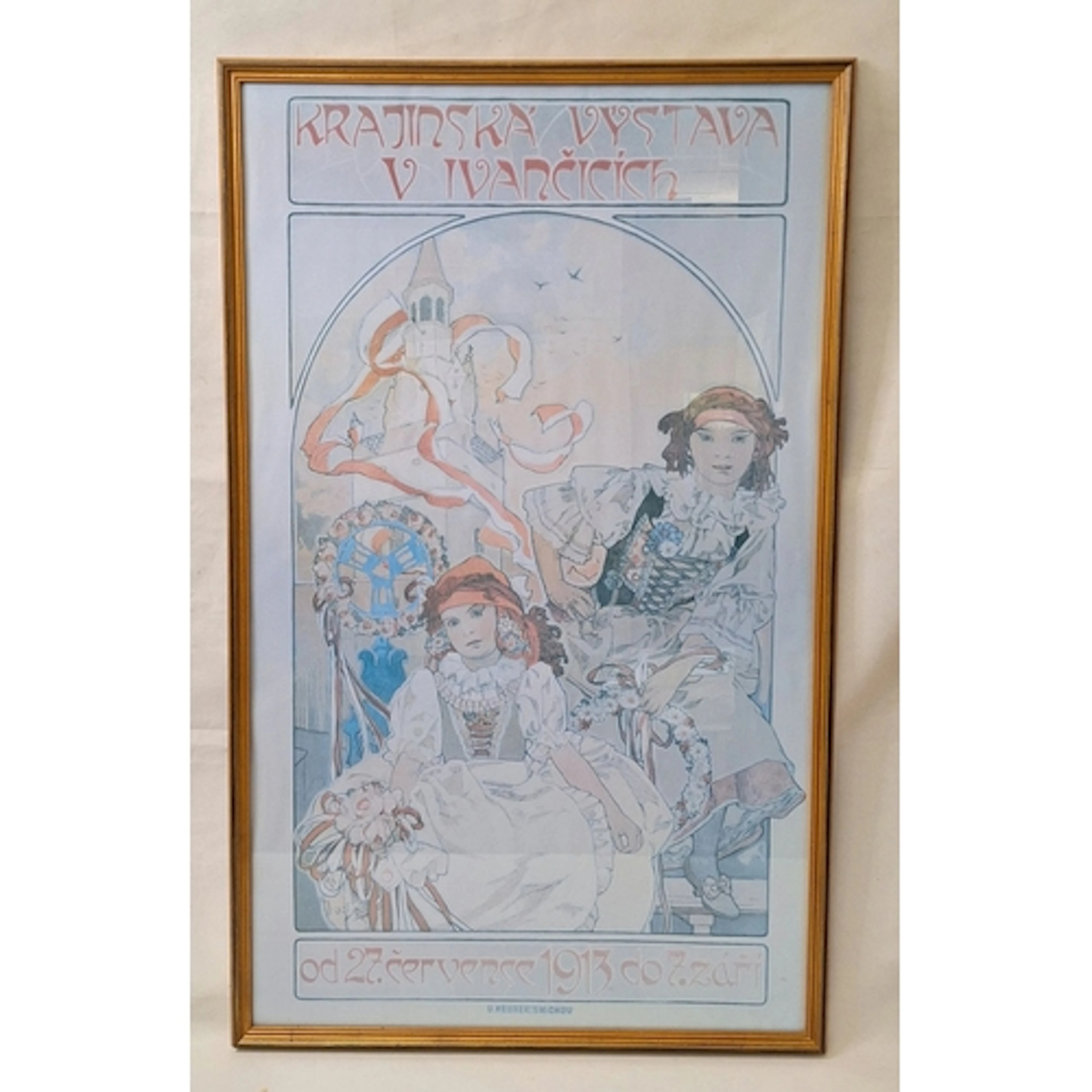 F/g Printed Poster after an original Alfons Mucha approx. 56...