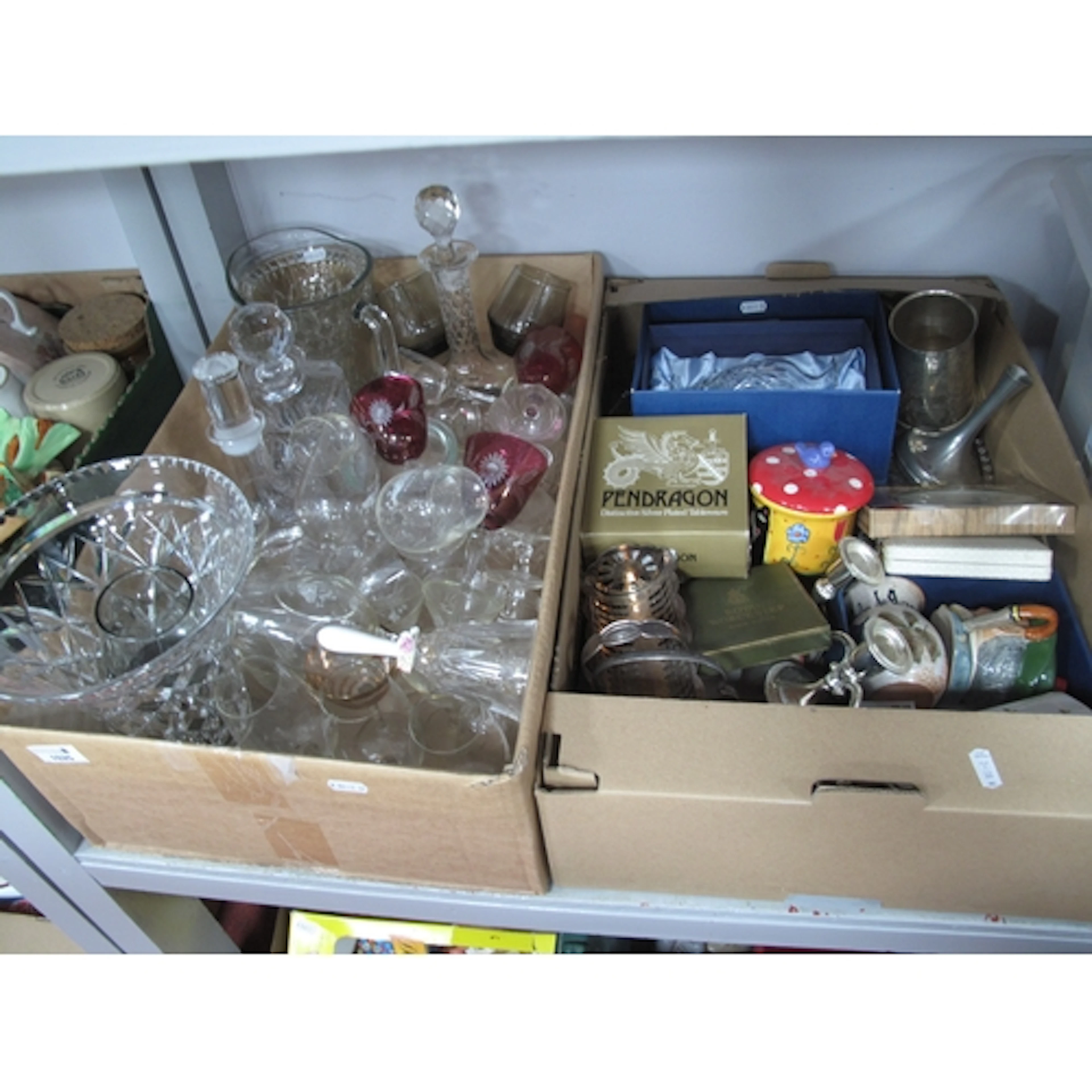 Glassware and collectables, including crystal vase, cut glas...