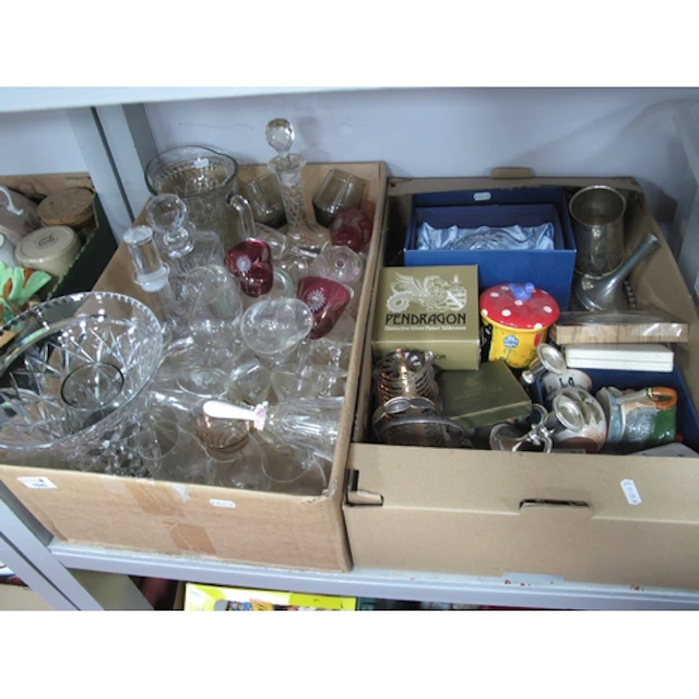 Glassware and collectables, including crystal vase, cut glas...