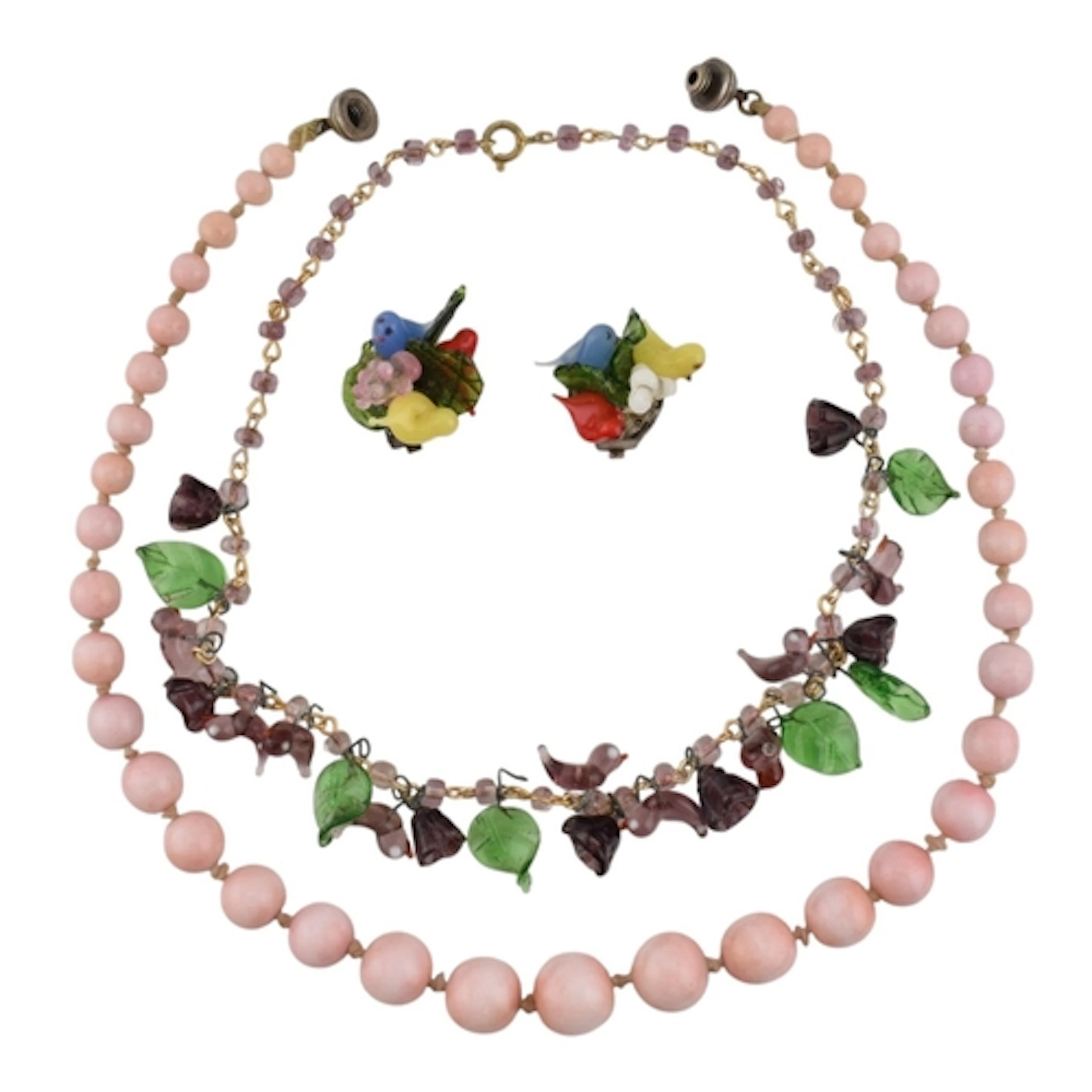 A selection of costume jewellery to include a French simulat...