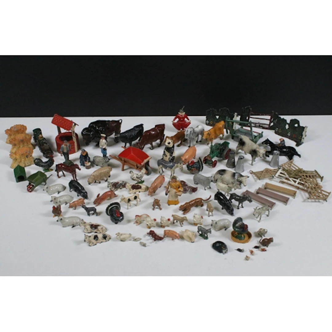 Collection of metal figures and animals to include Britains ...