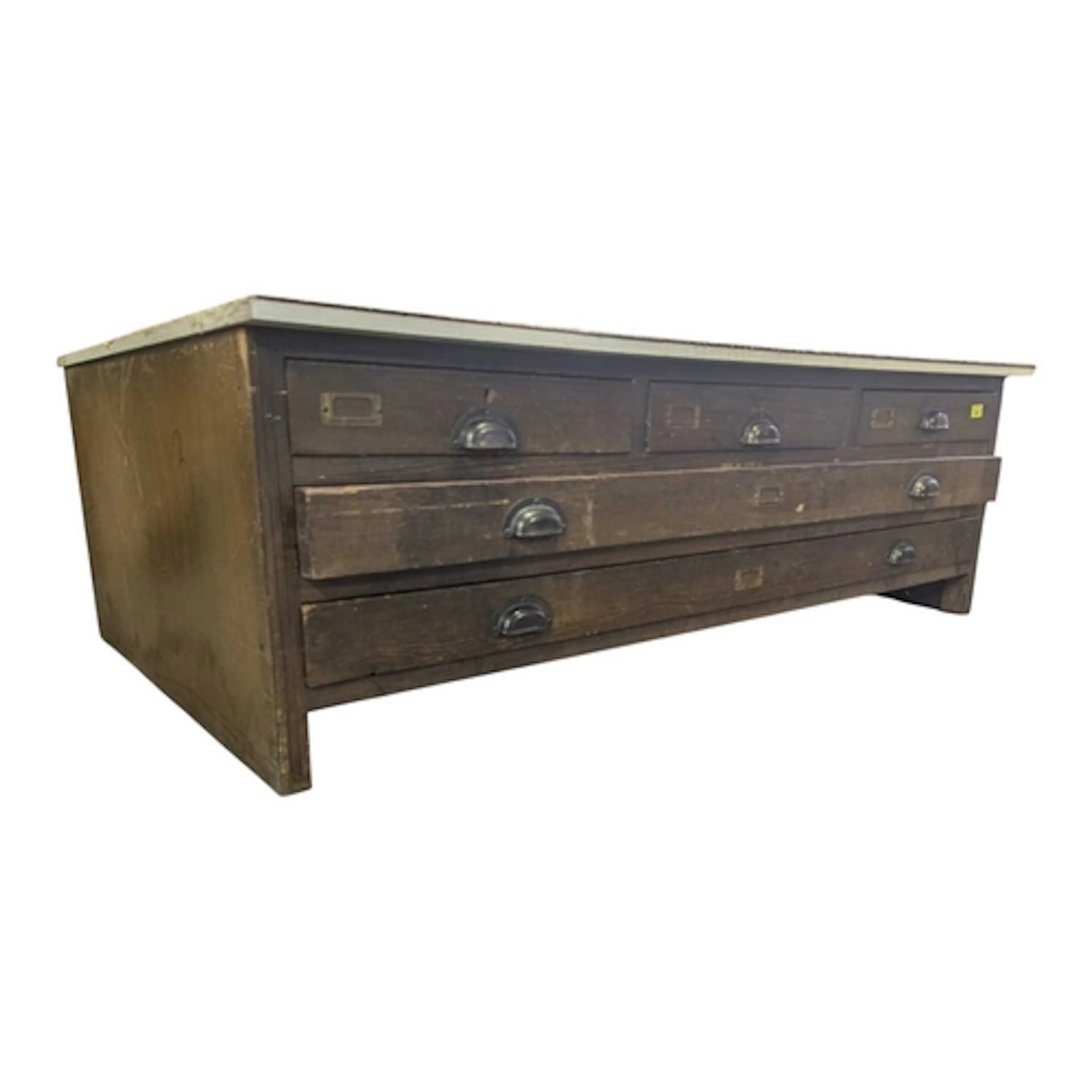 A vintage 20th century pine architect's plan chest of drawer...