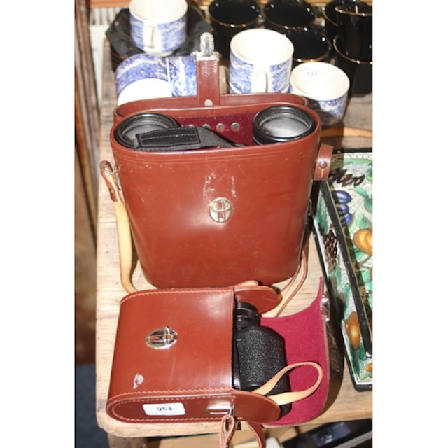 Pair of Carl Zeiss Jenna binoculars and a pair of Pentax bin...