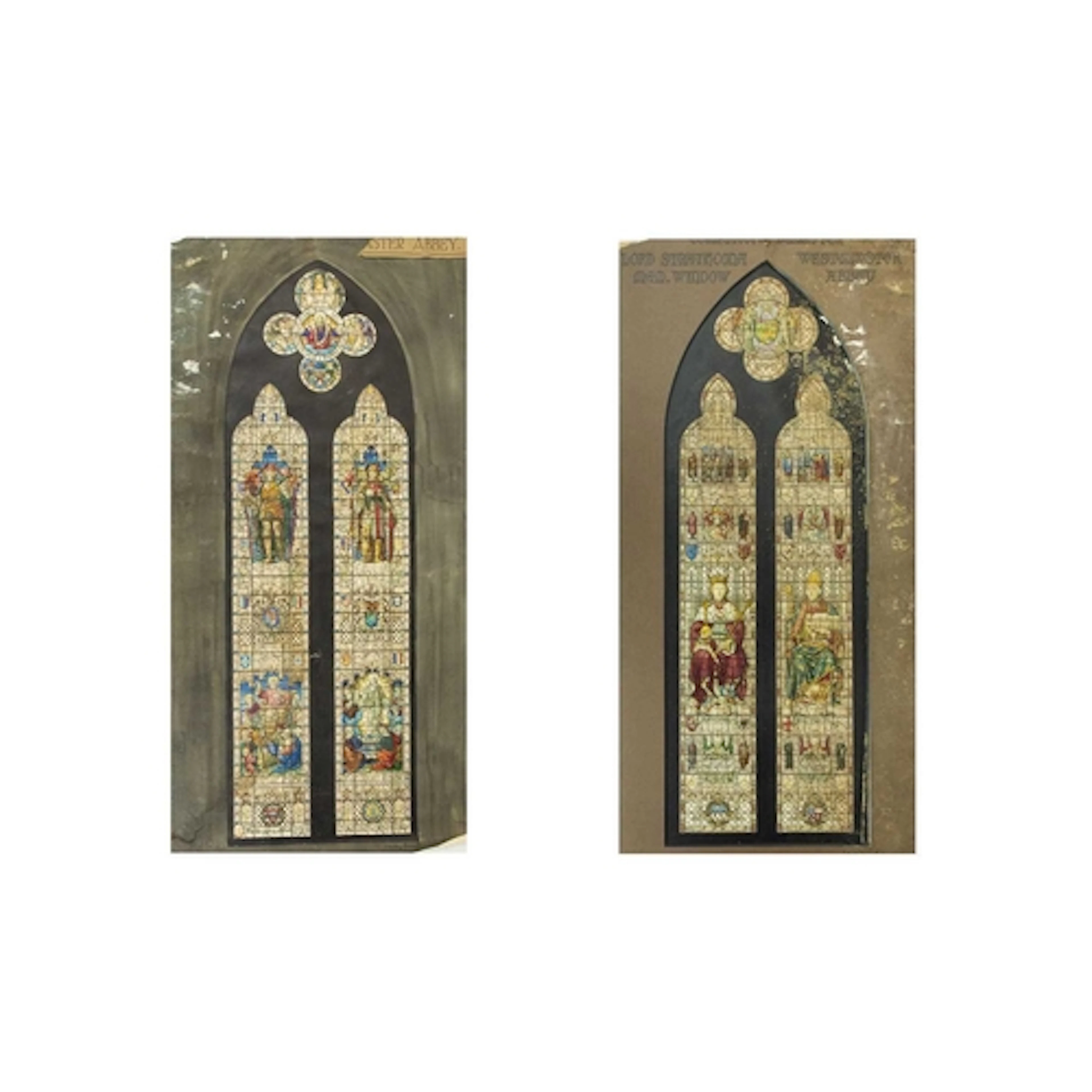 John Dudley FORSYTH (1874-1926) Two stained glass window des...