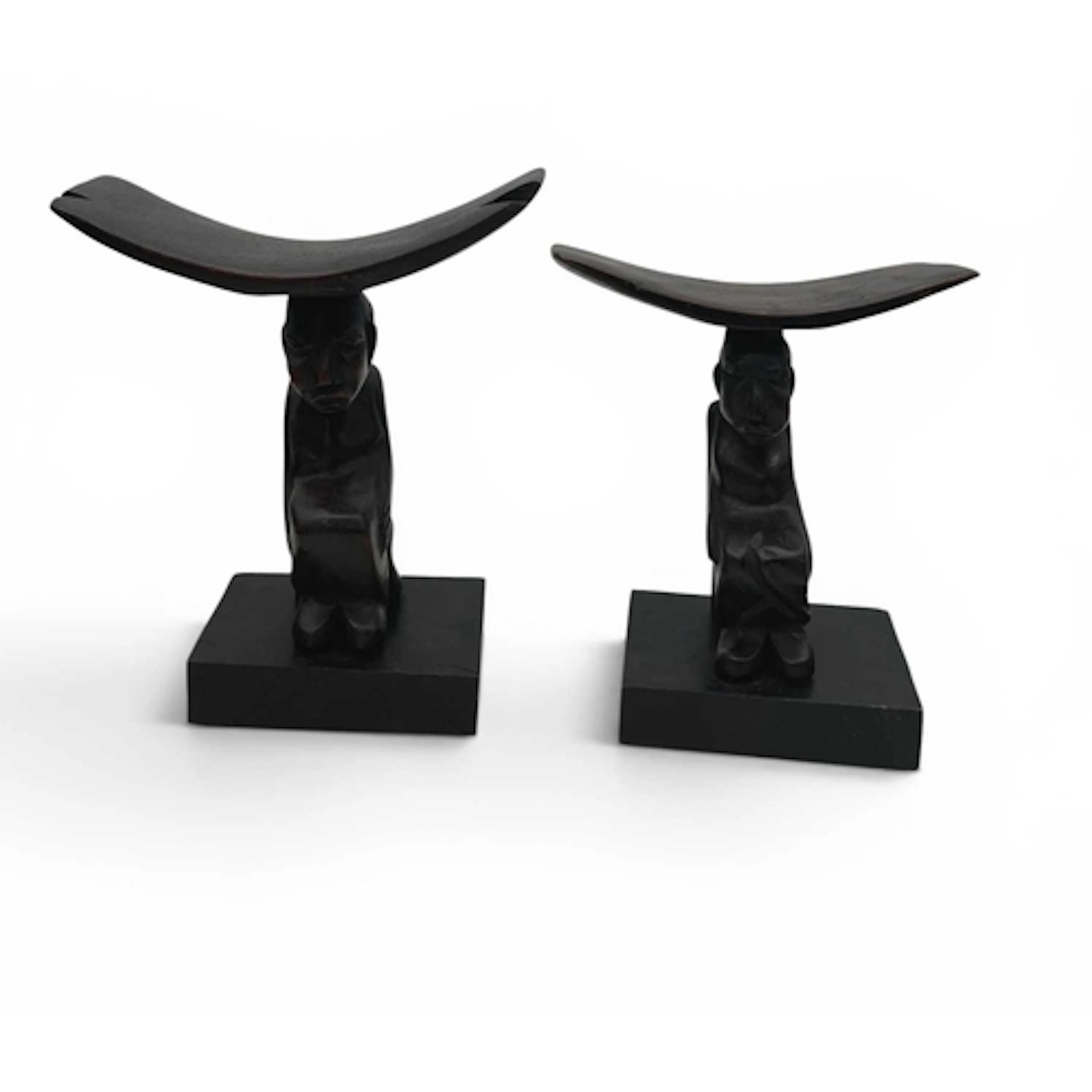 A PAIR OF DOGON HEADRESTS Largest: 26 cm