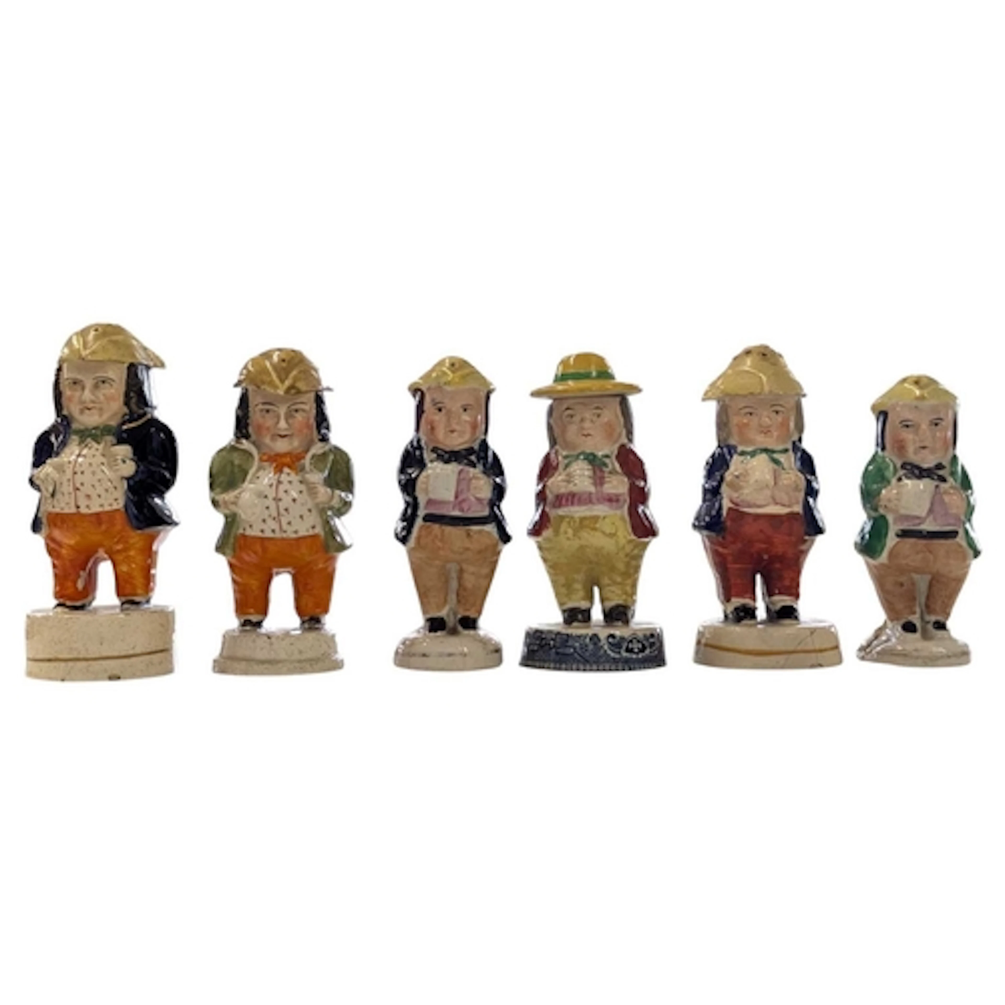 Collection of 19th century Staffordshire Toby sale pepper po...