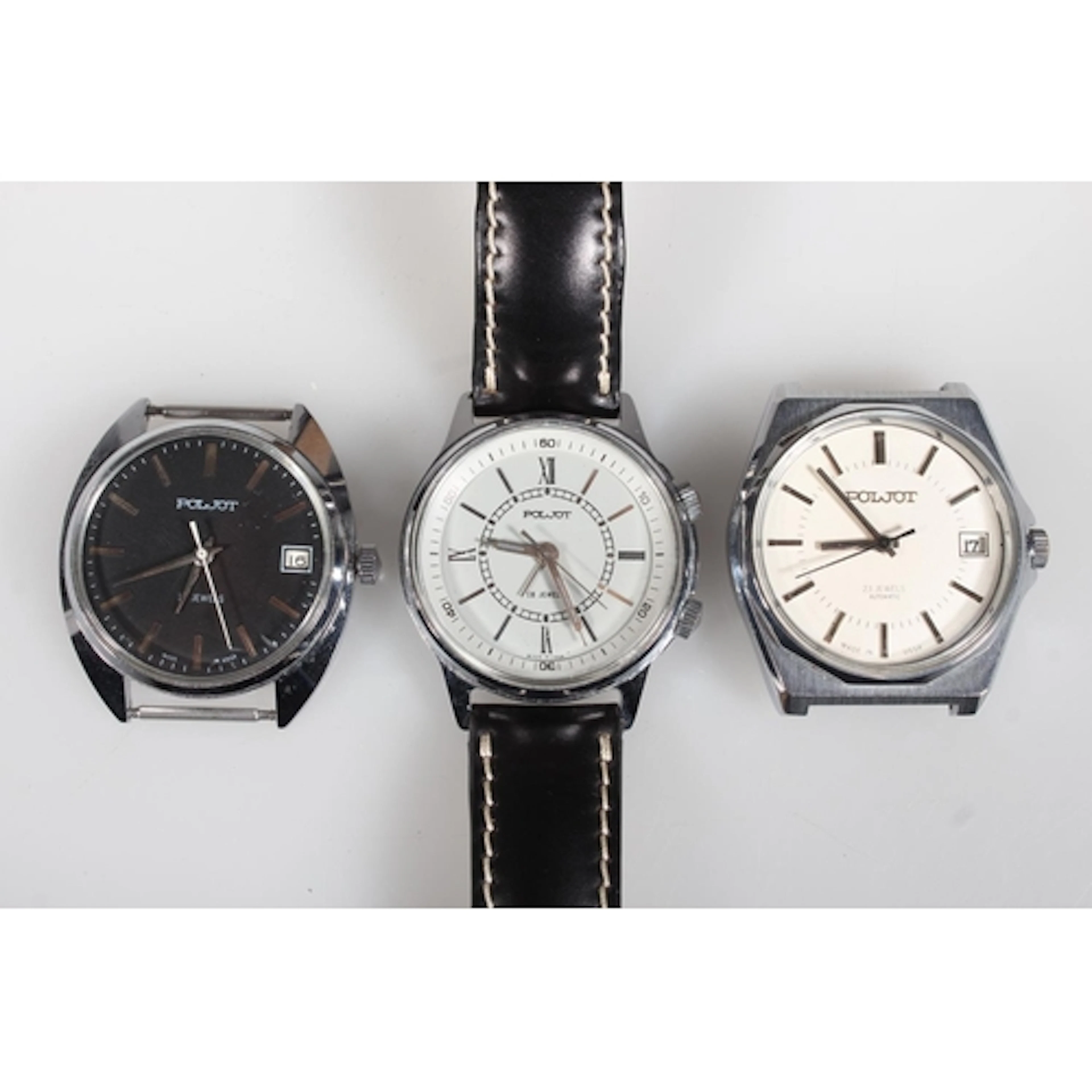 Three Poljot gents automatic gents watches to include 18 jew...
