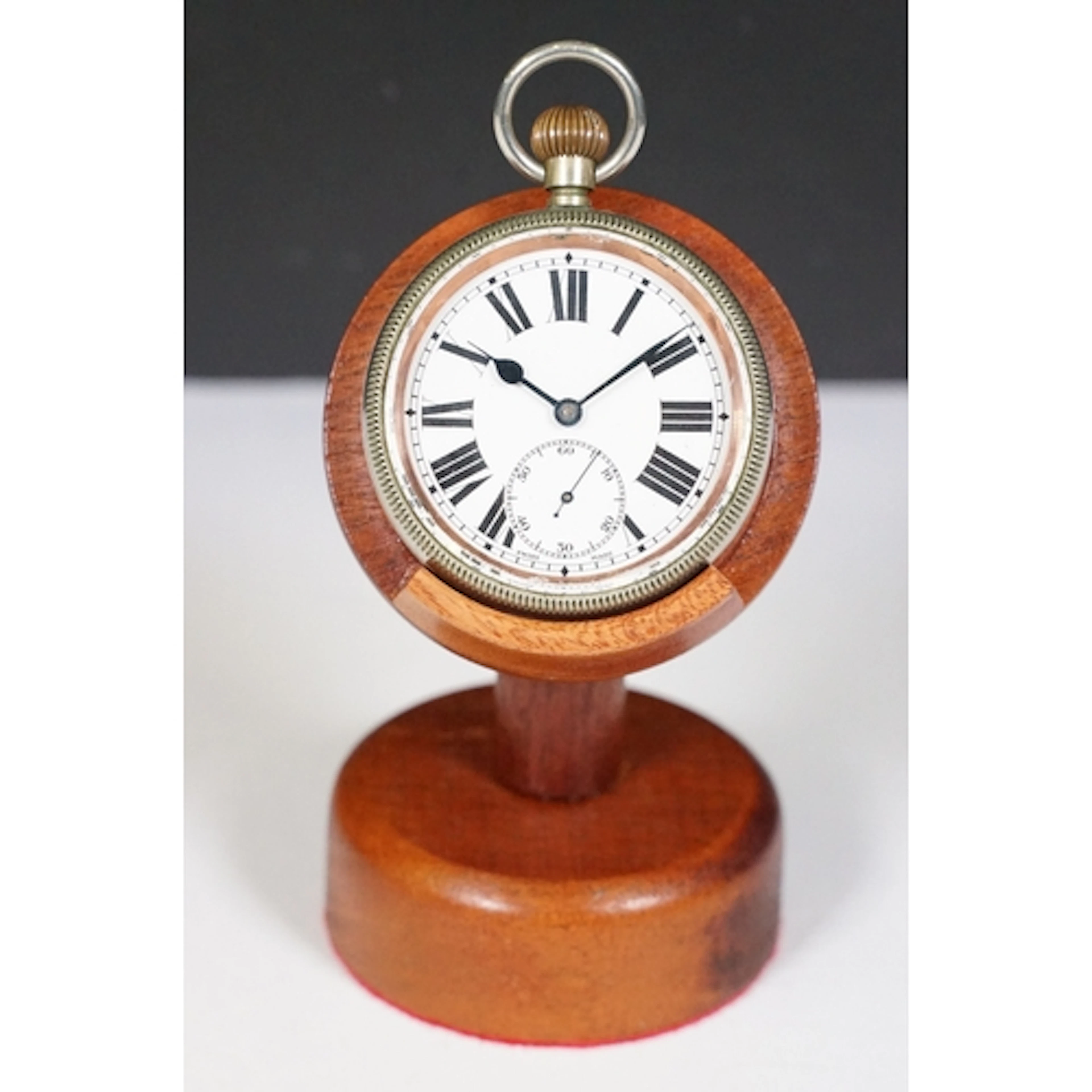WWII military PATT300 #2350 pocket watch, with handmade wood...