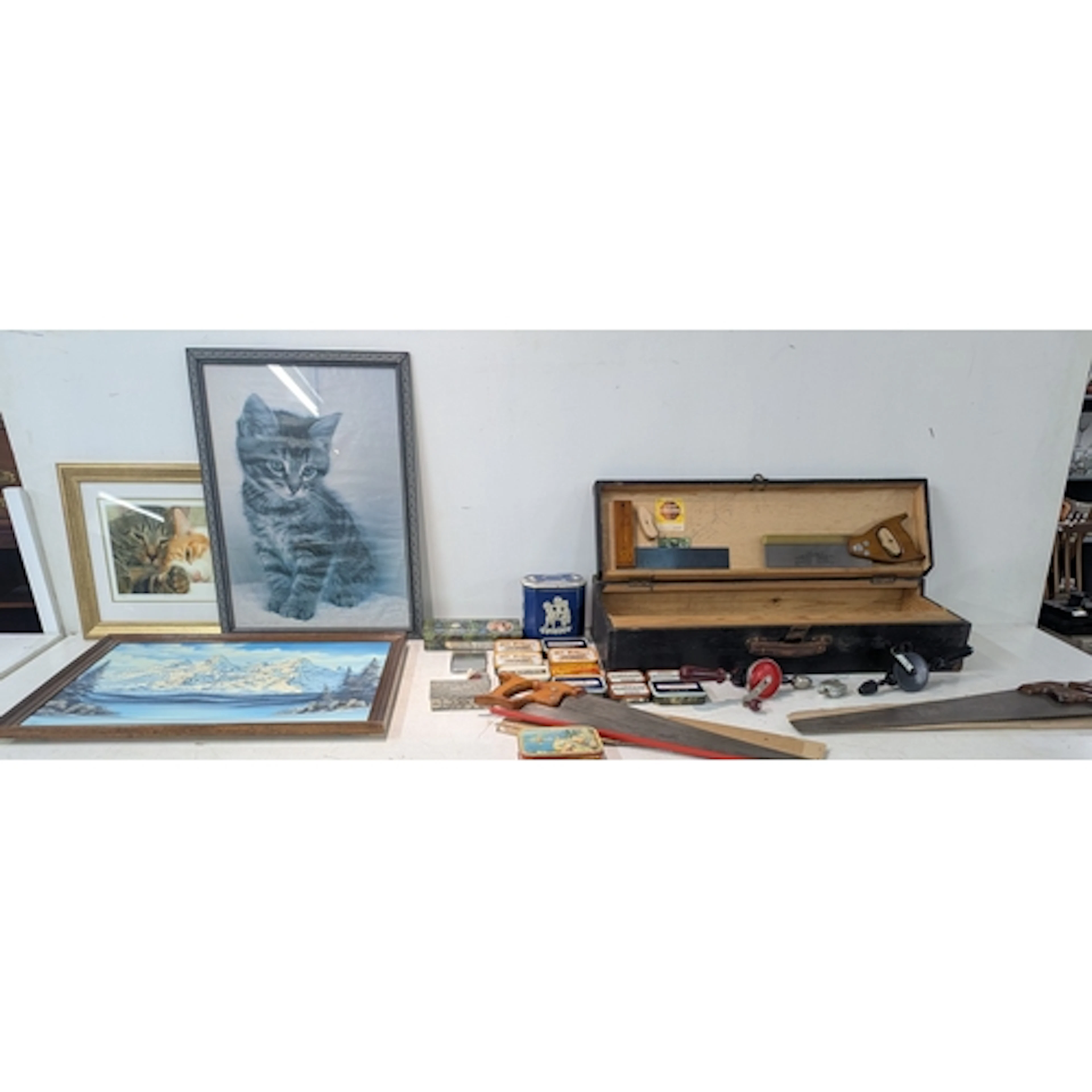 A mixed lot to include wood working tools, housed within a w...