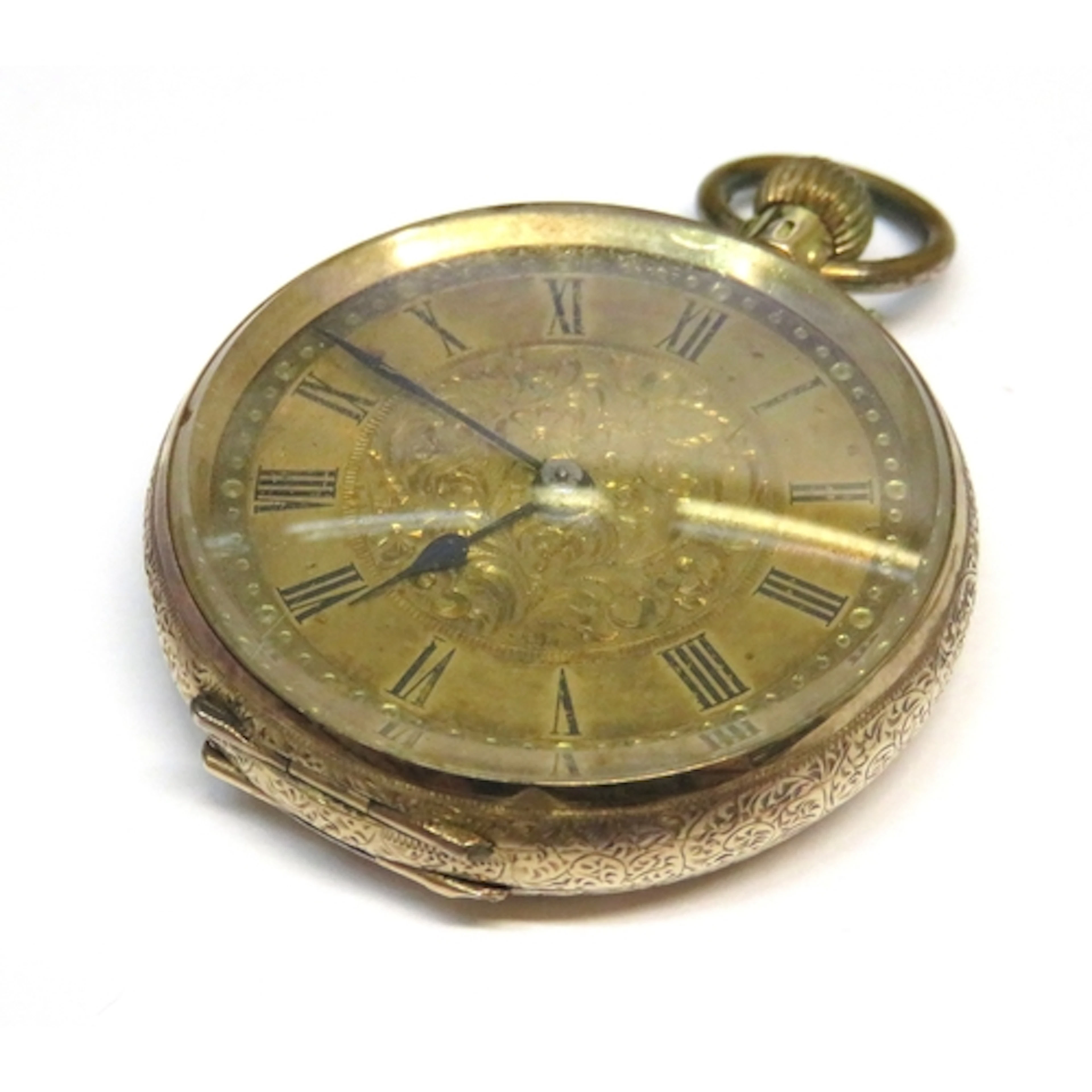 Continental 14ct gold cased crown wind fob watch