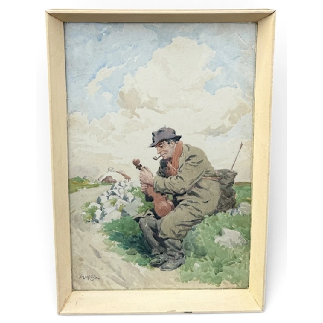 WILLIAM H. CONN (IRISH 1895-1973): AN IRISH FIDDLER Watercol...