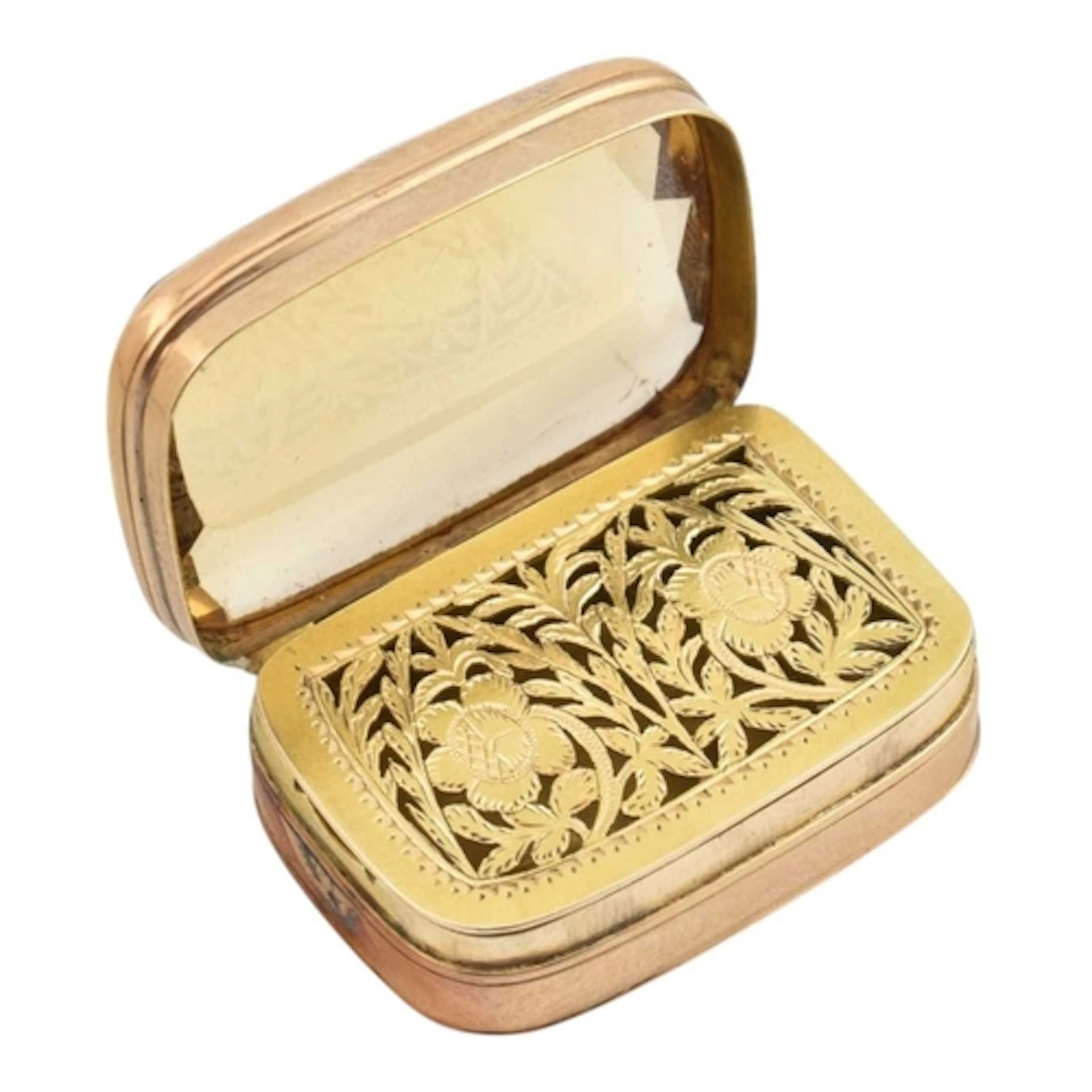 A Georgian George III gold and citrine vinaigrette. The vina...