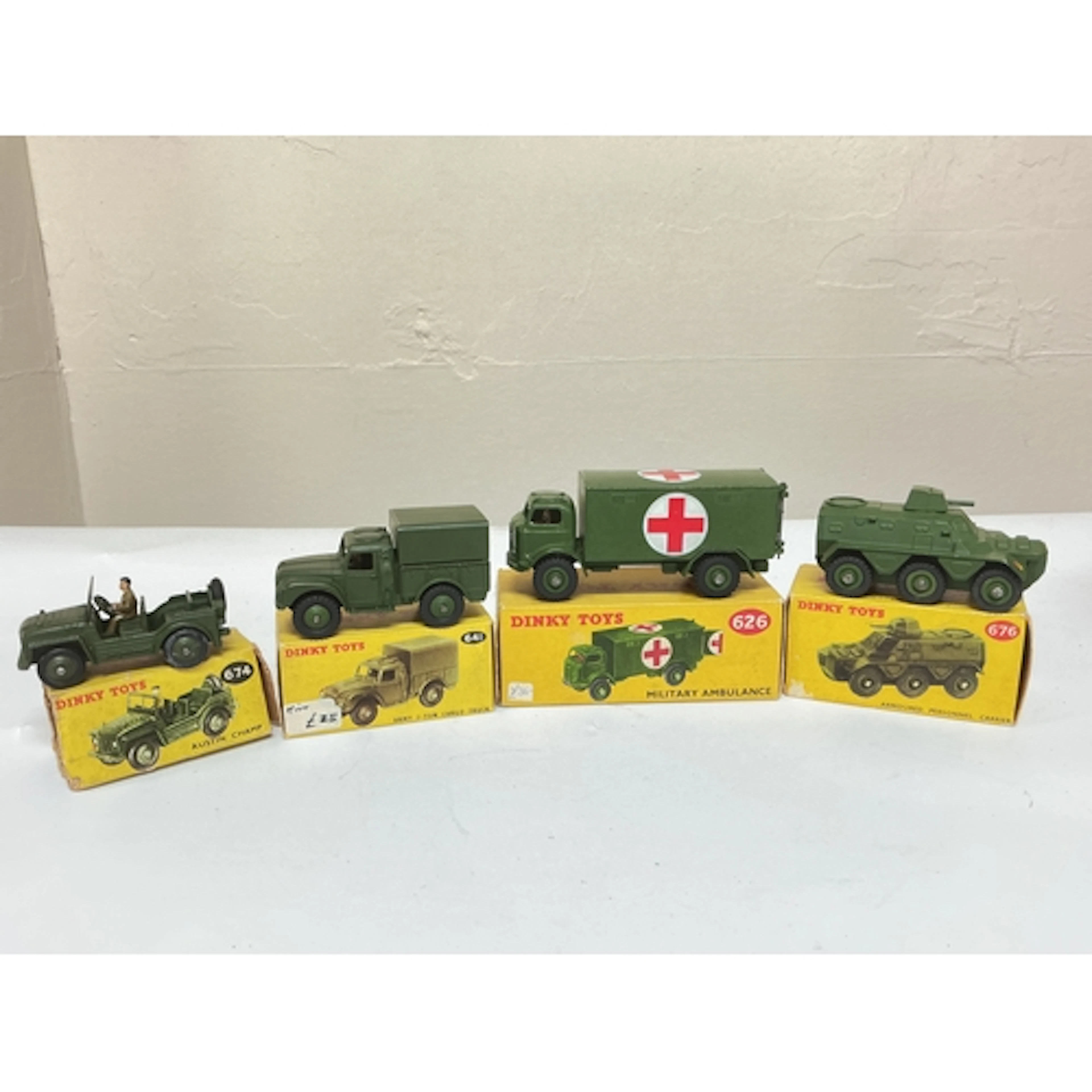 4 X Boxed Dinky Military Vehicles, A Austin Champ #674, A Ar...
