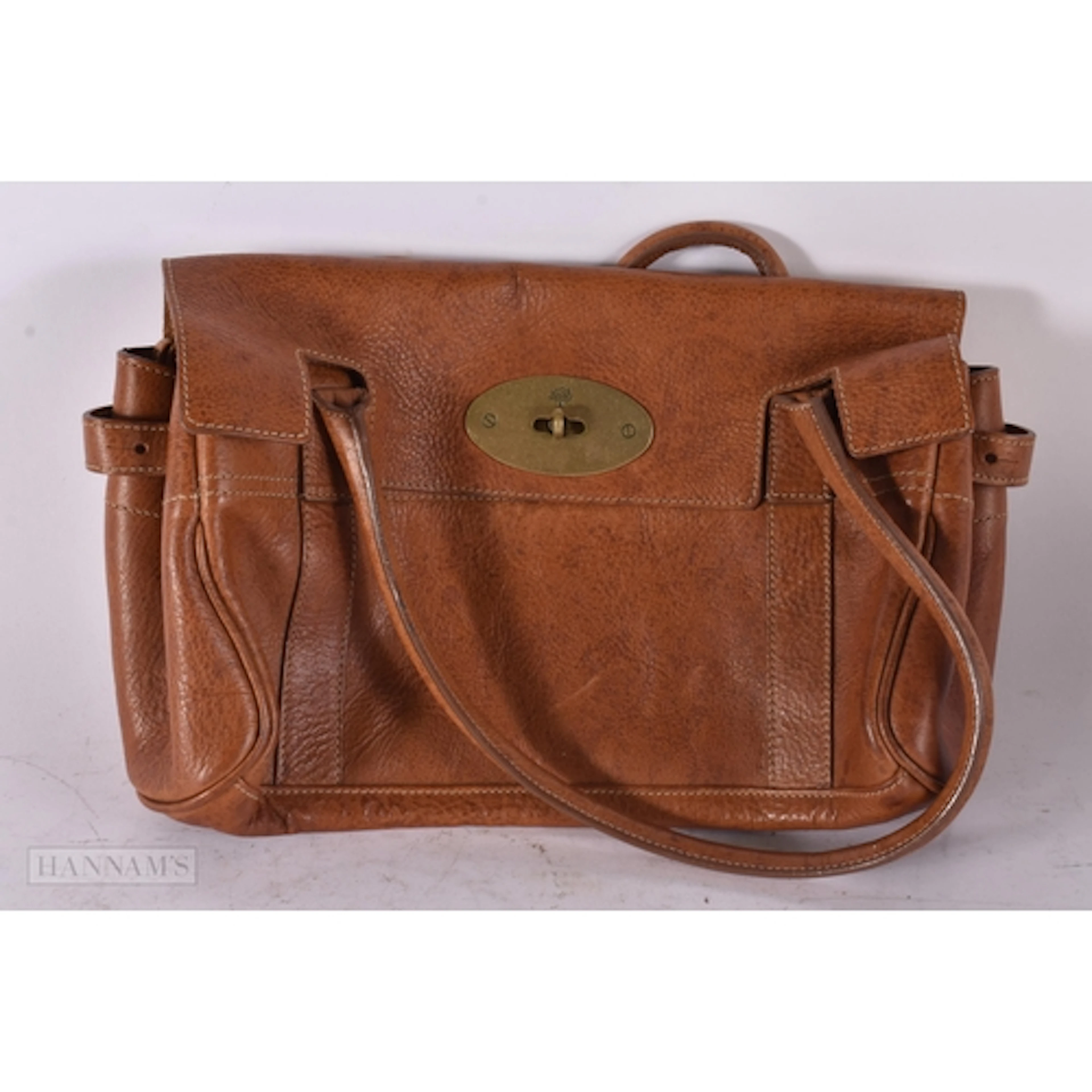 Designer Bags Mulberry Brown Leather Handbag. 32 cm x 22 cm.