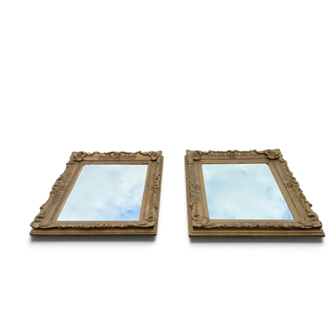 TWO LARGE GILT MIRRORS 125cm x 102cm each