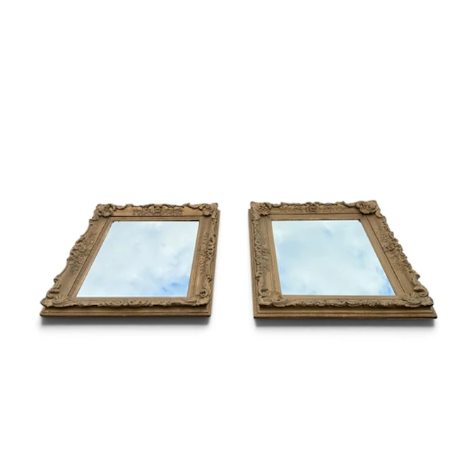 TWO LARGE GILT MIRRORS 125cm x 102cm each