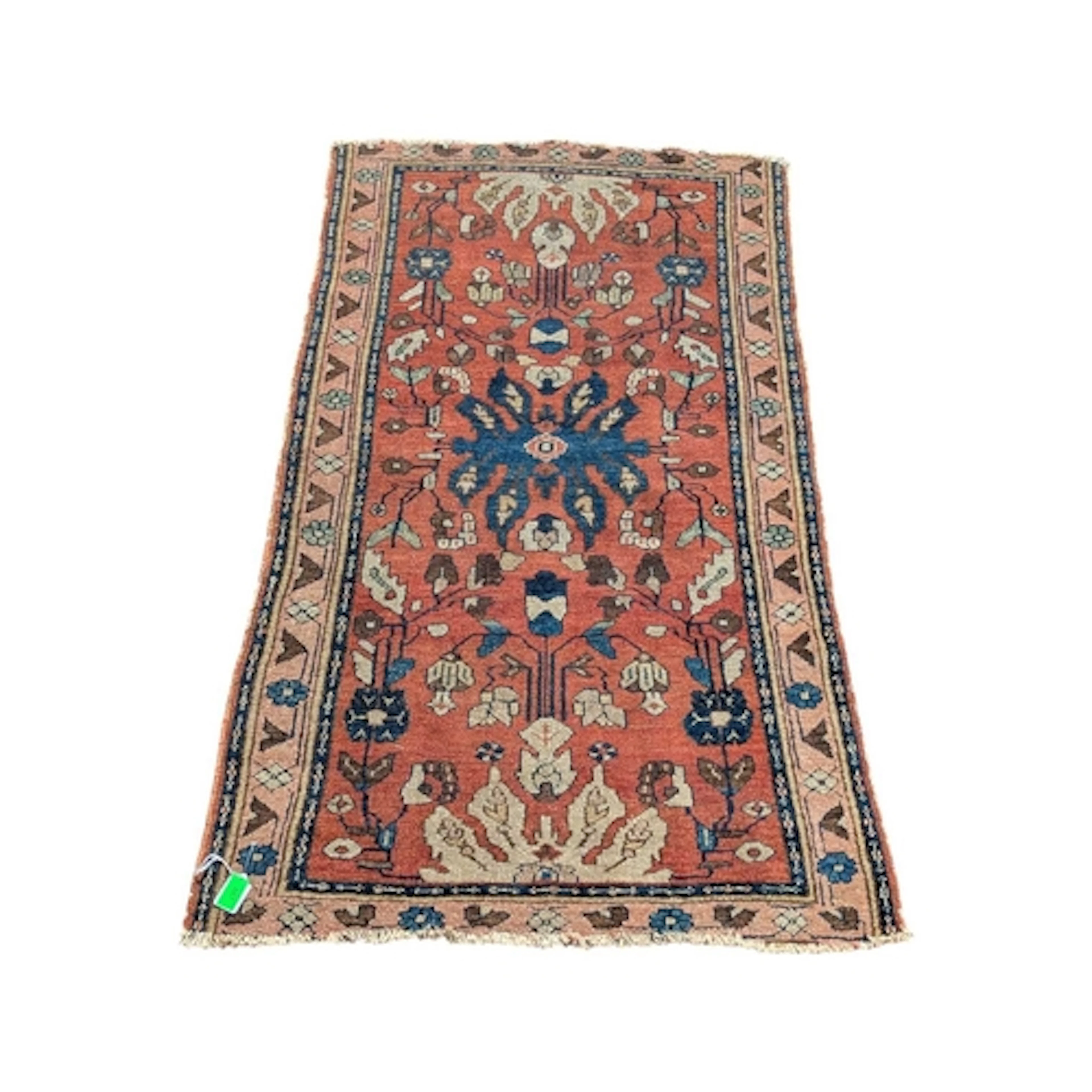 A Persian / Turkish part silk and woven woollen floor carpet...