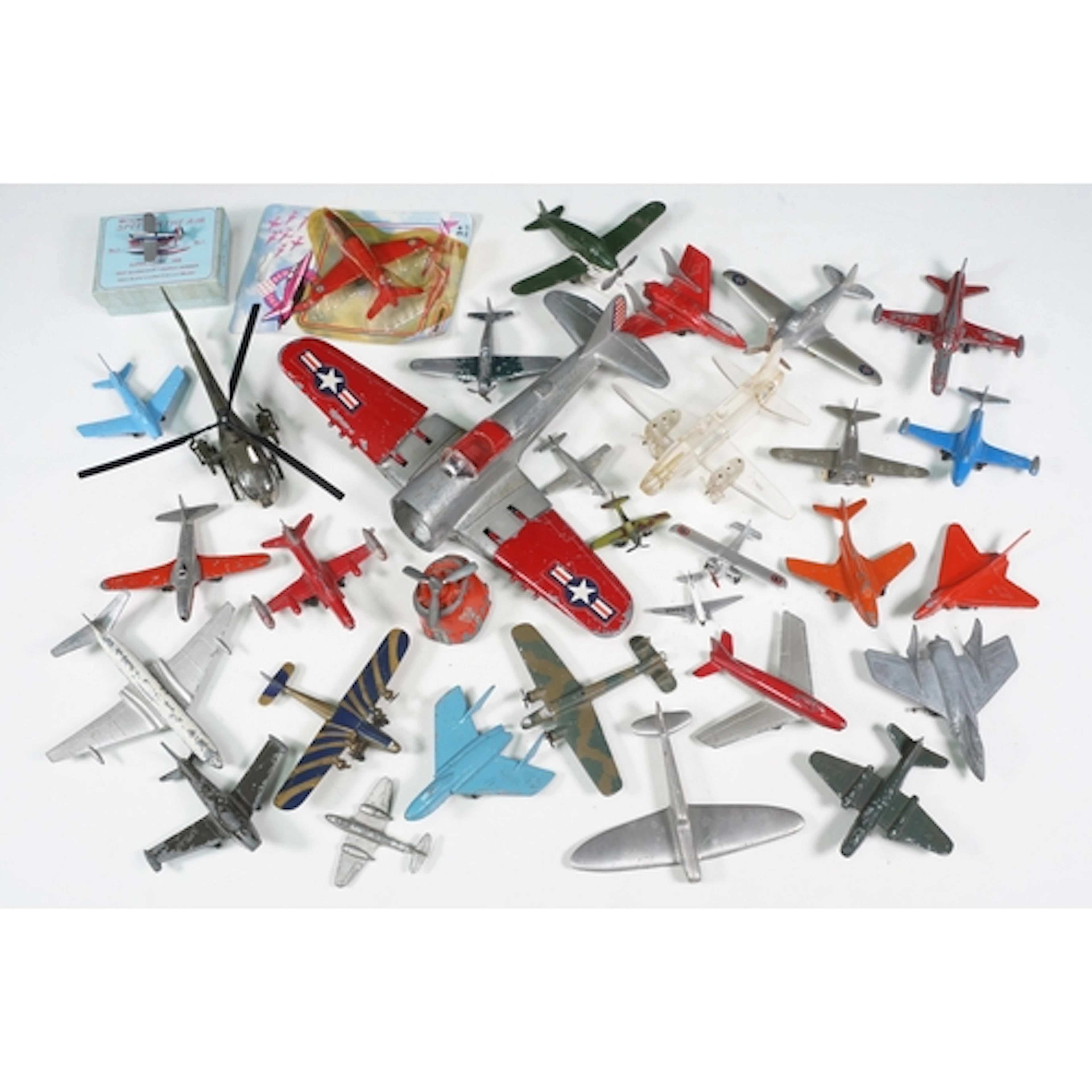 Collection of various Mid 20th C playworn diecast model airc...