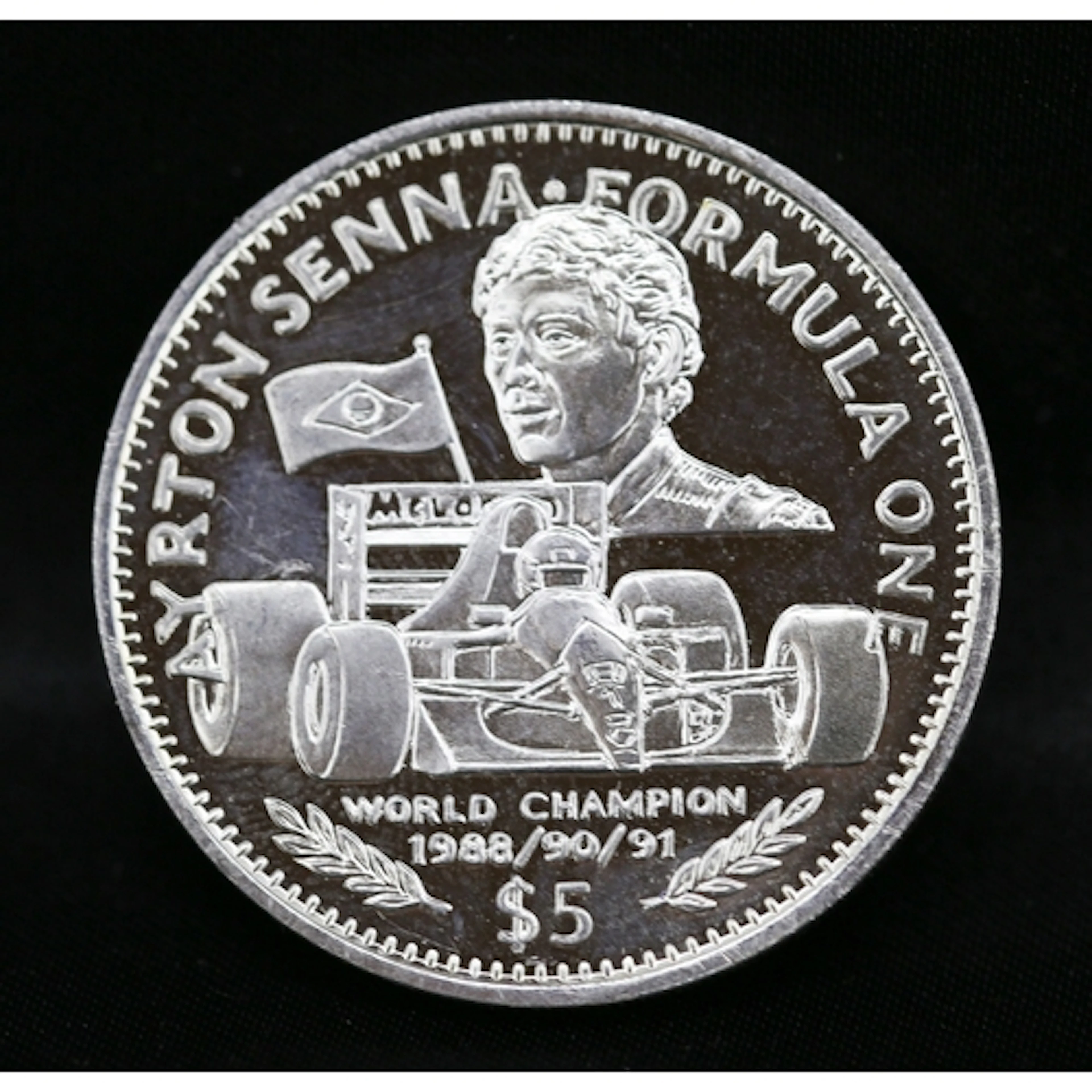 Fine 999 Silver Commemorative 5 Dollar Half Ounce Coin 'Ayrt...