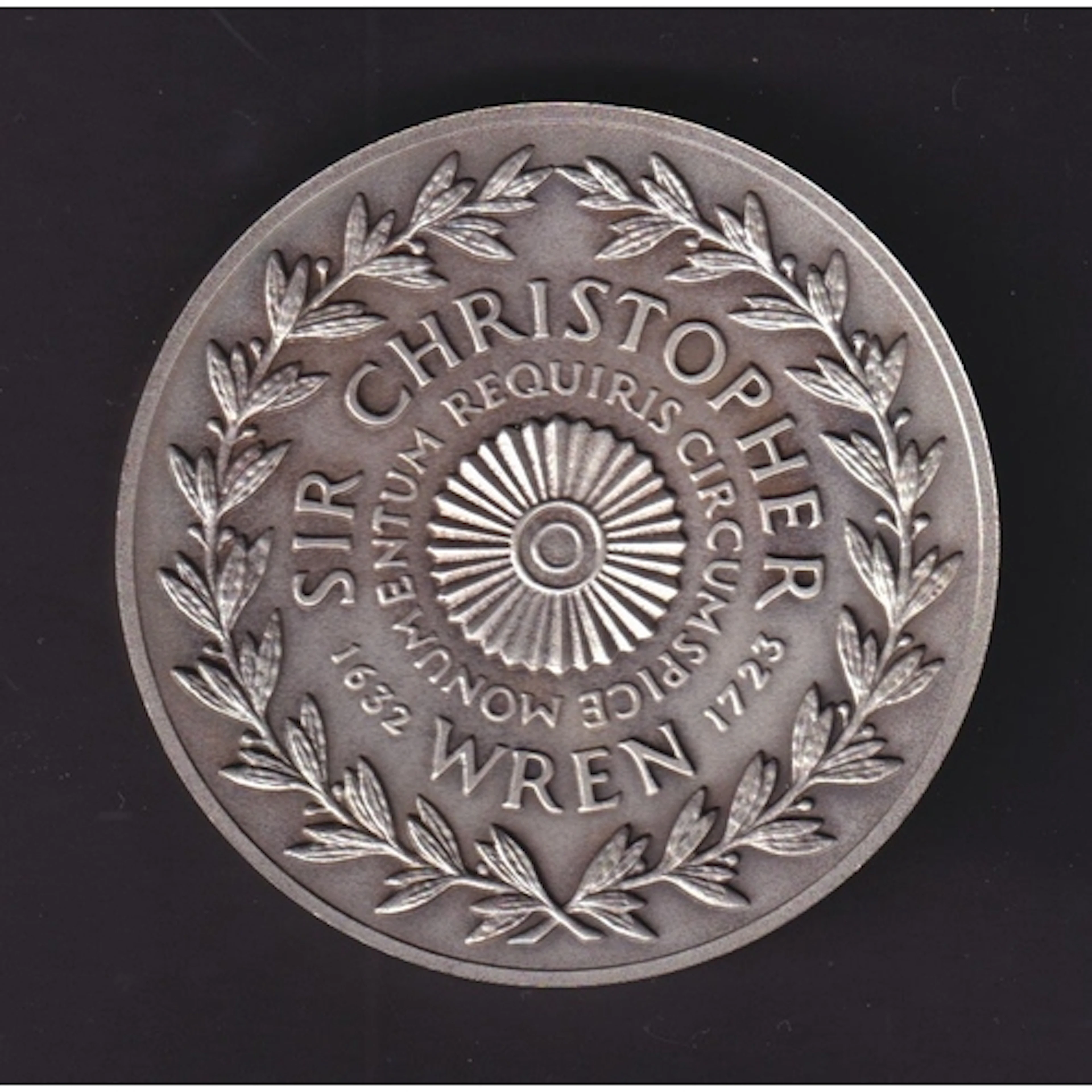 John Pinches sterling silver medal commemorating Sir Christo...