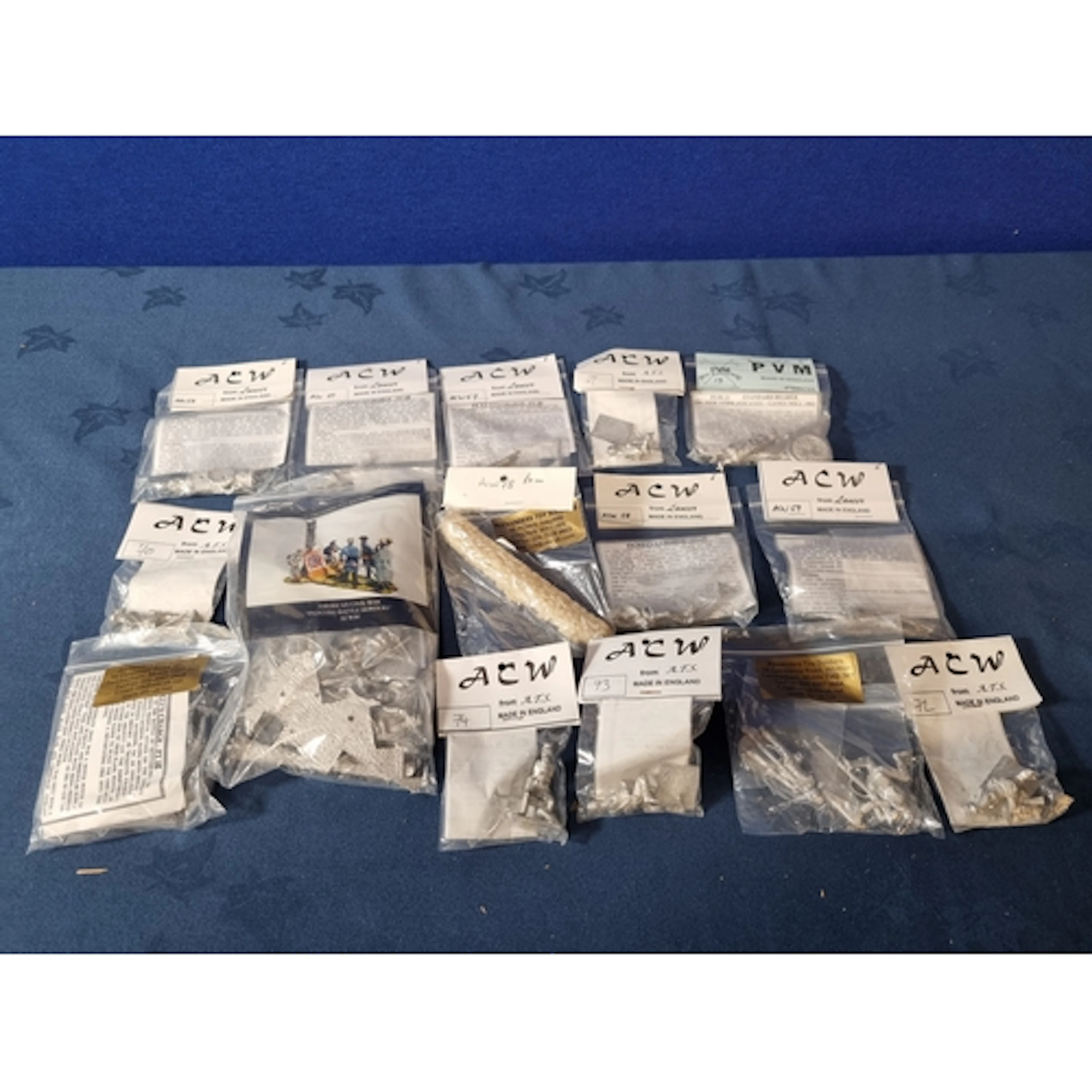 Ten ACW from Lancer 54mm unpainted white metal American Civi...