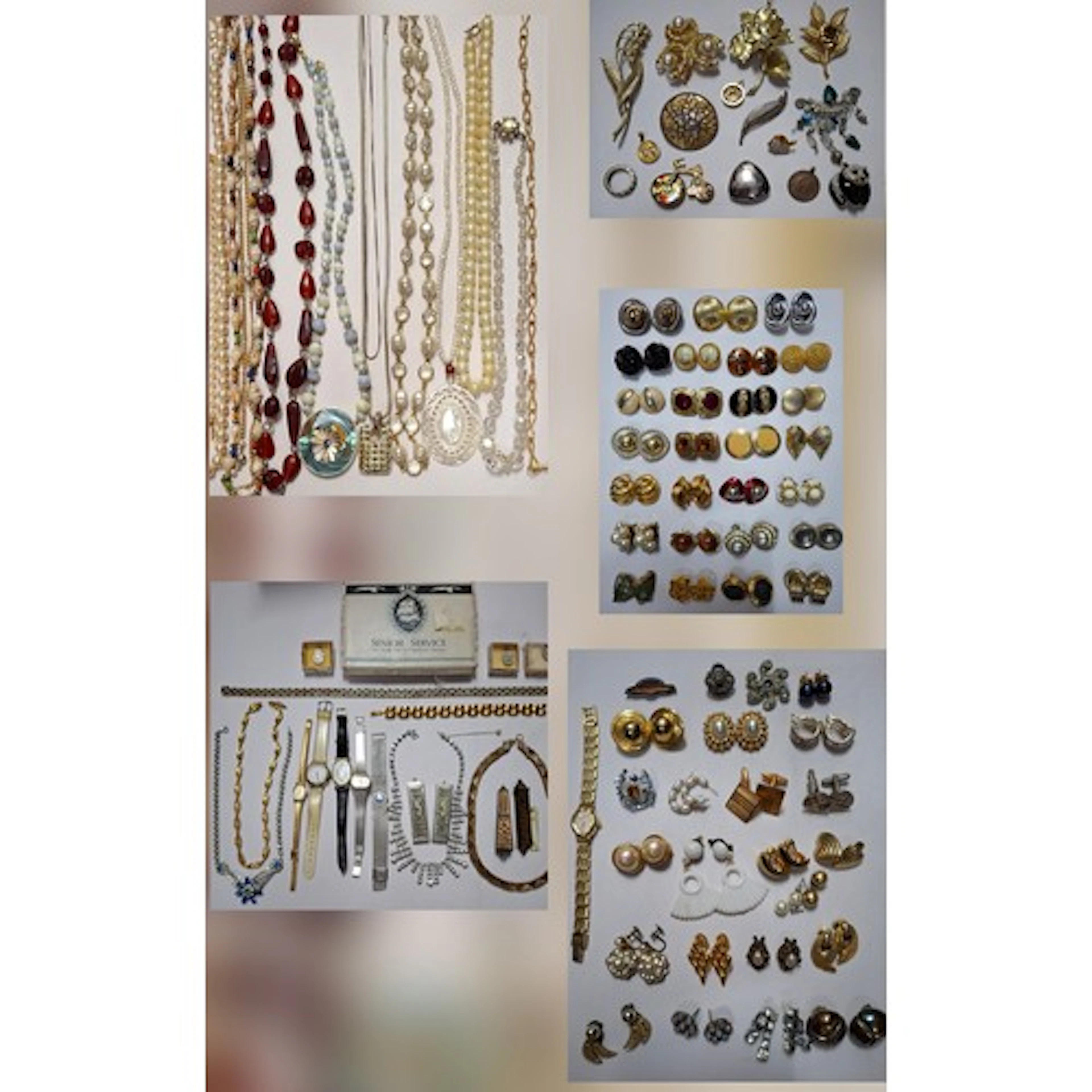 Vintage costume jewellery to include a large Orena Paris gol...