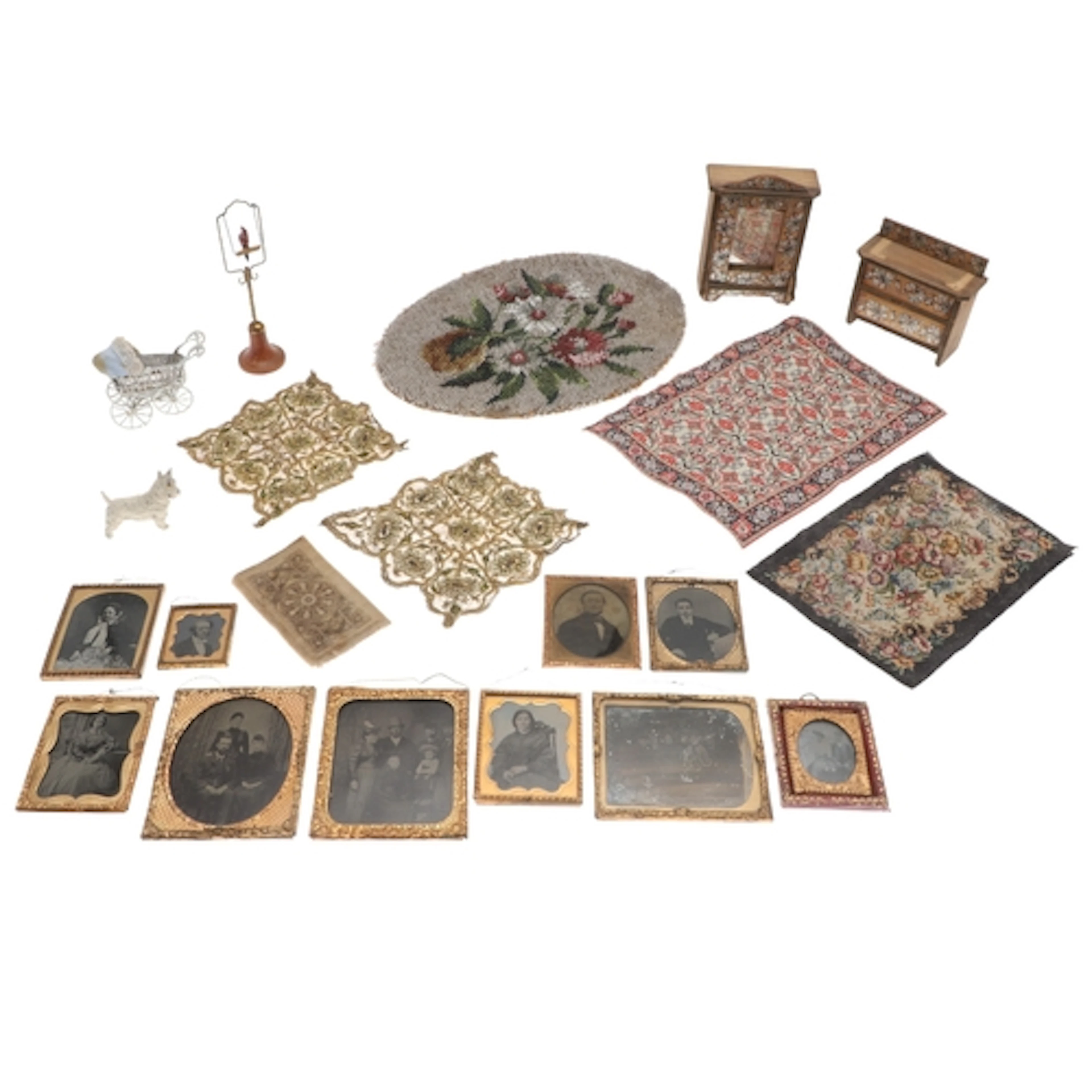 DOLLS HOUSE FURNITURE & ACCESSORIES. Including a late 19thc ...
