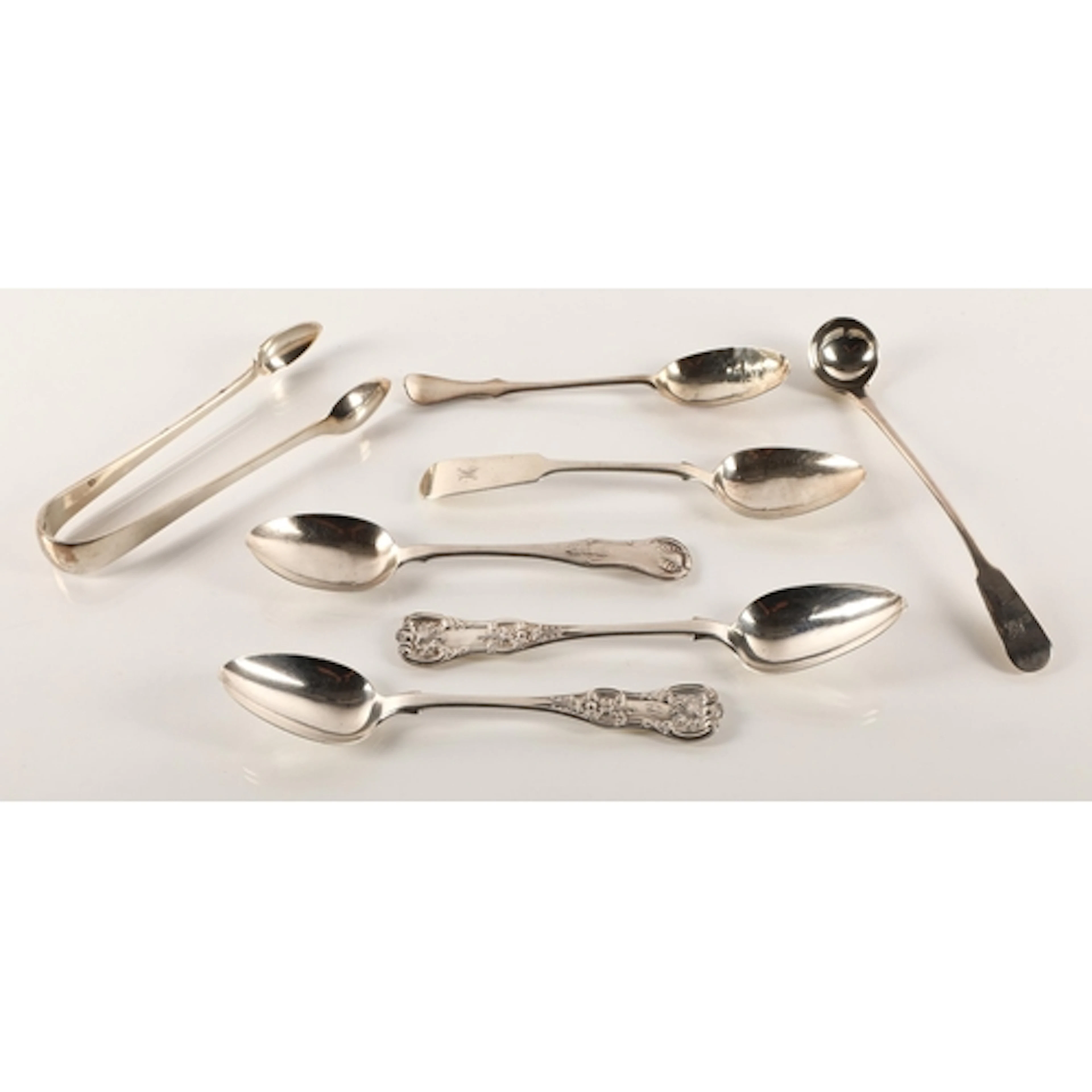 Victorian Scottish pair of silver sugar tongs by Kerr & ...