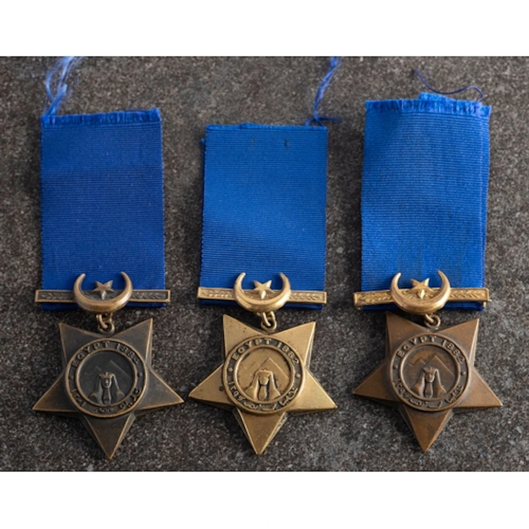 A group of three Khedive's Star medals, two 1882 the other 1...
