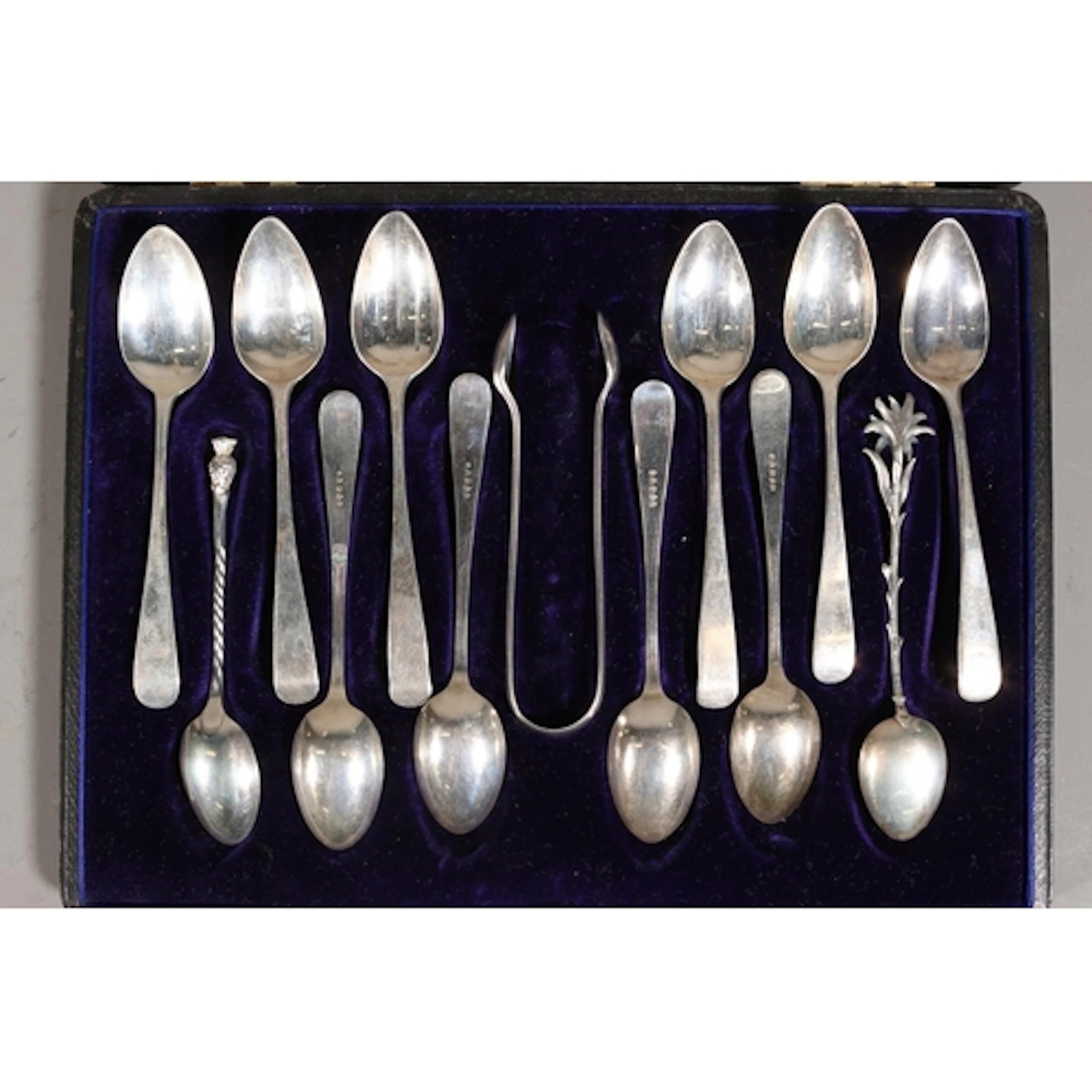 Five antique silver teaspoons makers mark 'Z' probably by Zi...