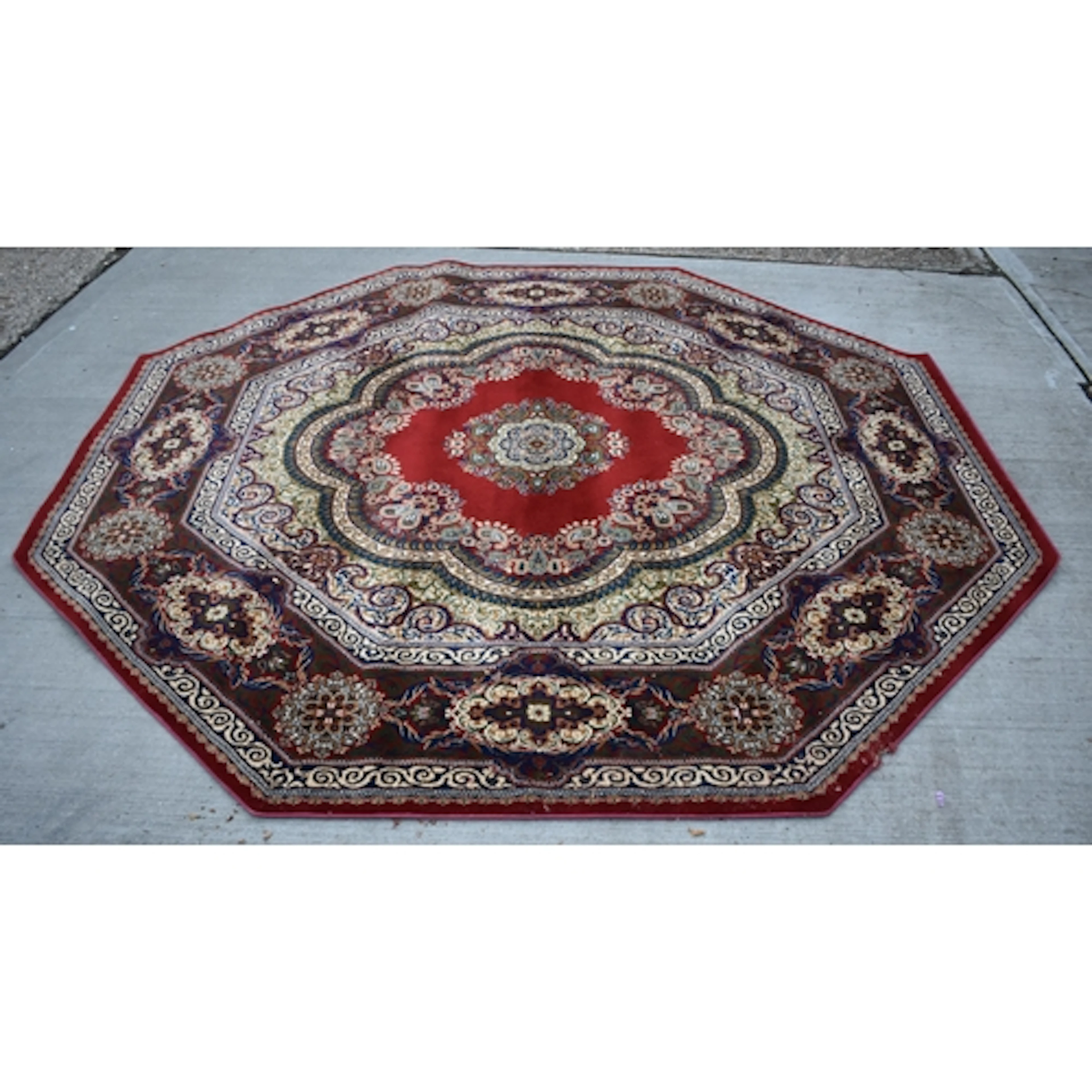 A large European hexagonal Persian style rug 260 x 260cm