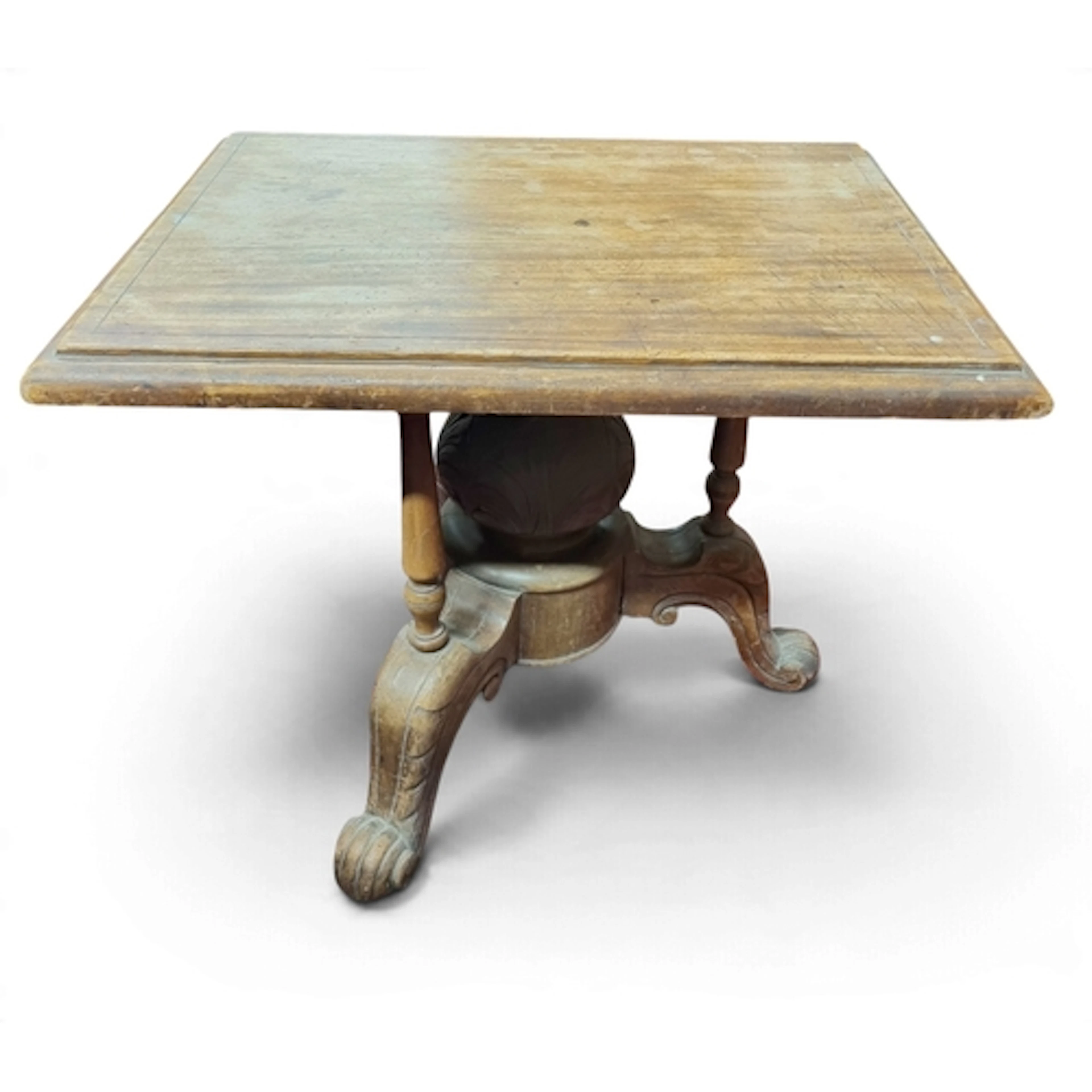 An unusual 19th Century rectangular Side Table with carved t...