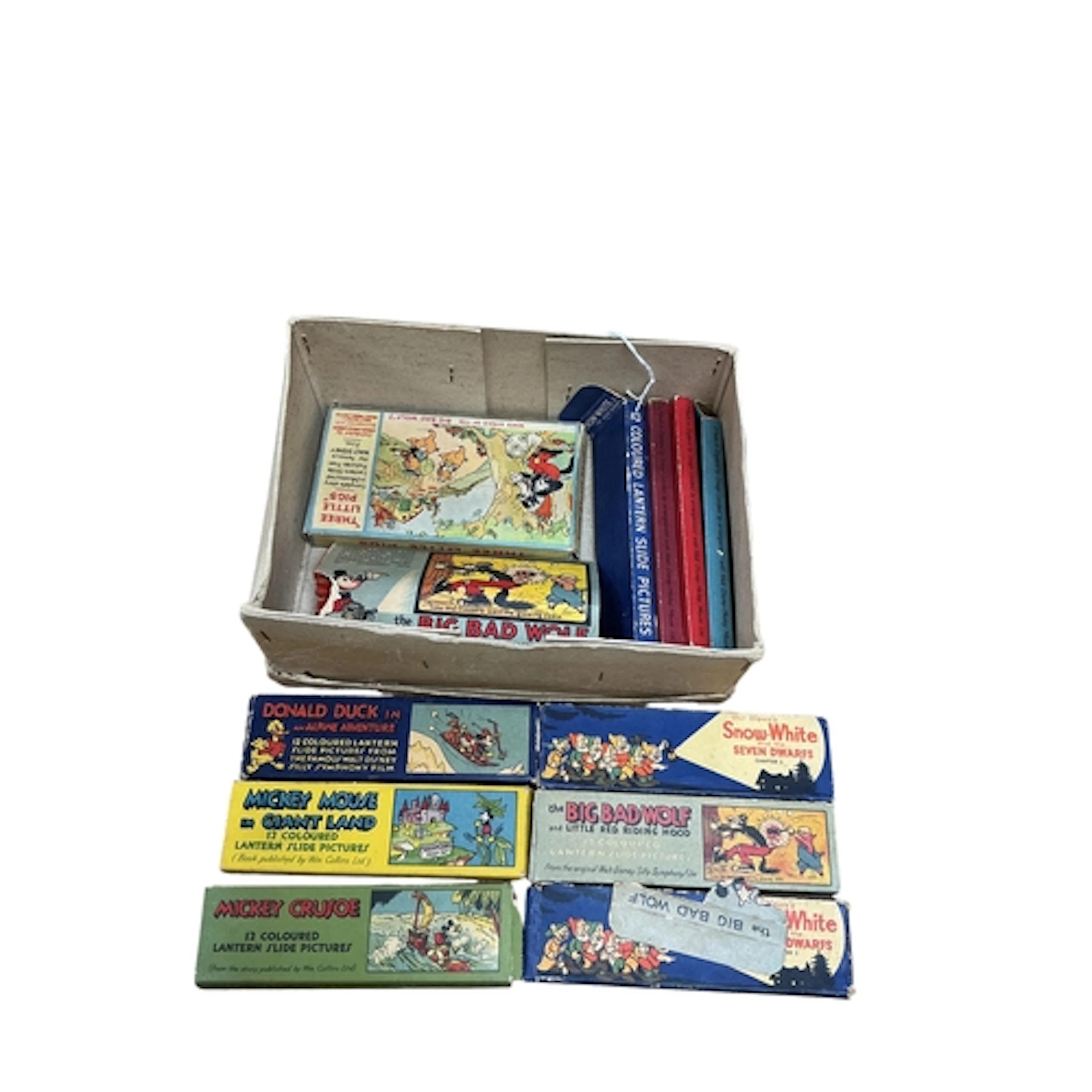 A collection of Disney coloured lantern slide pictures to in...