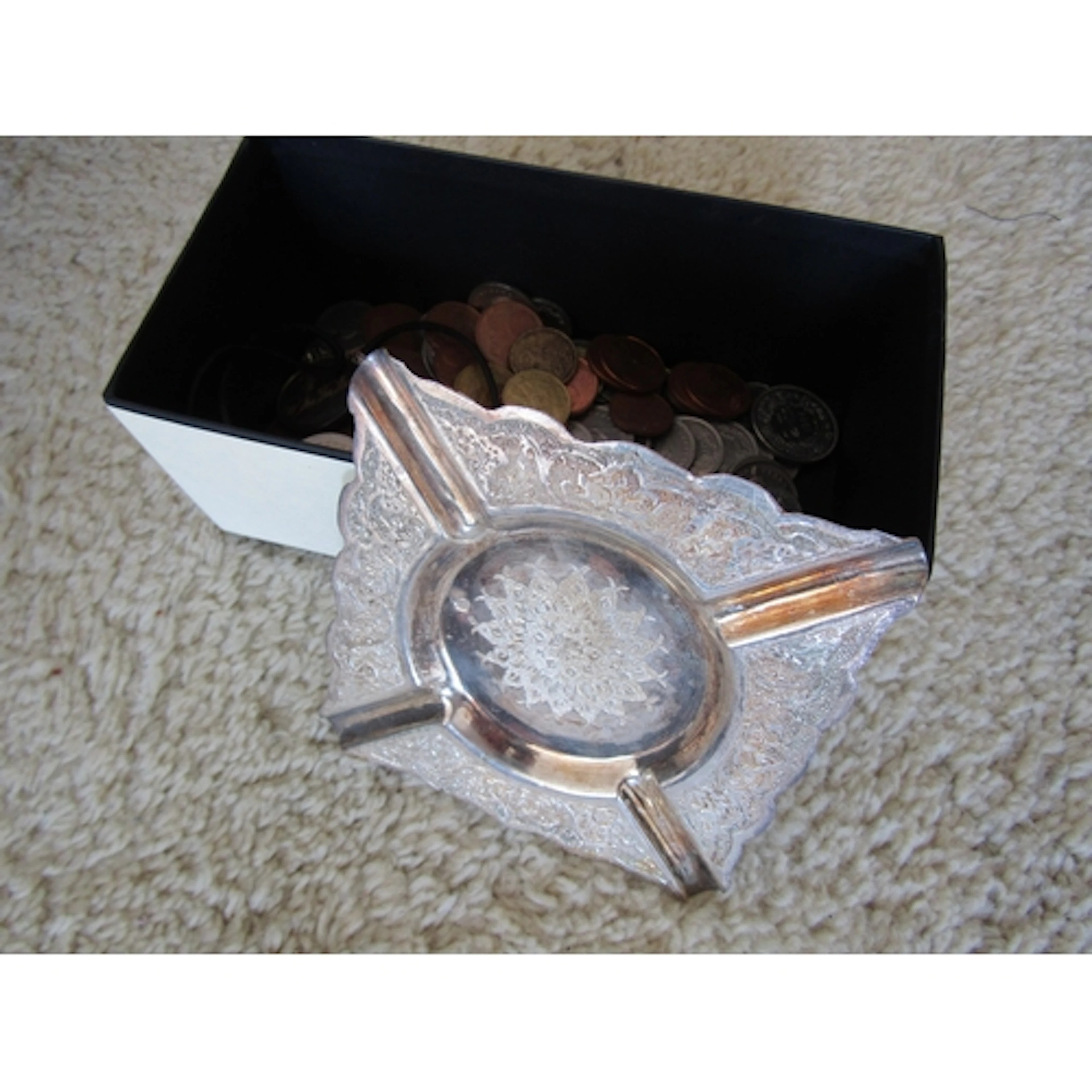 Collection of Various Coinage with Silver Ashtray Some Irish...