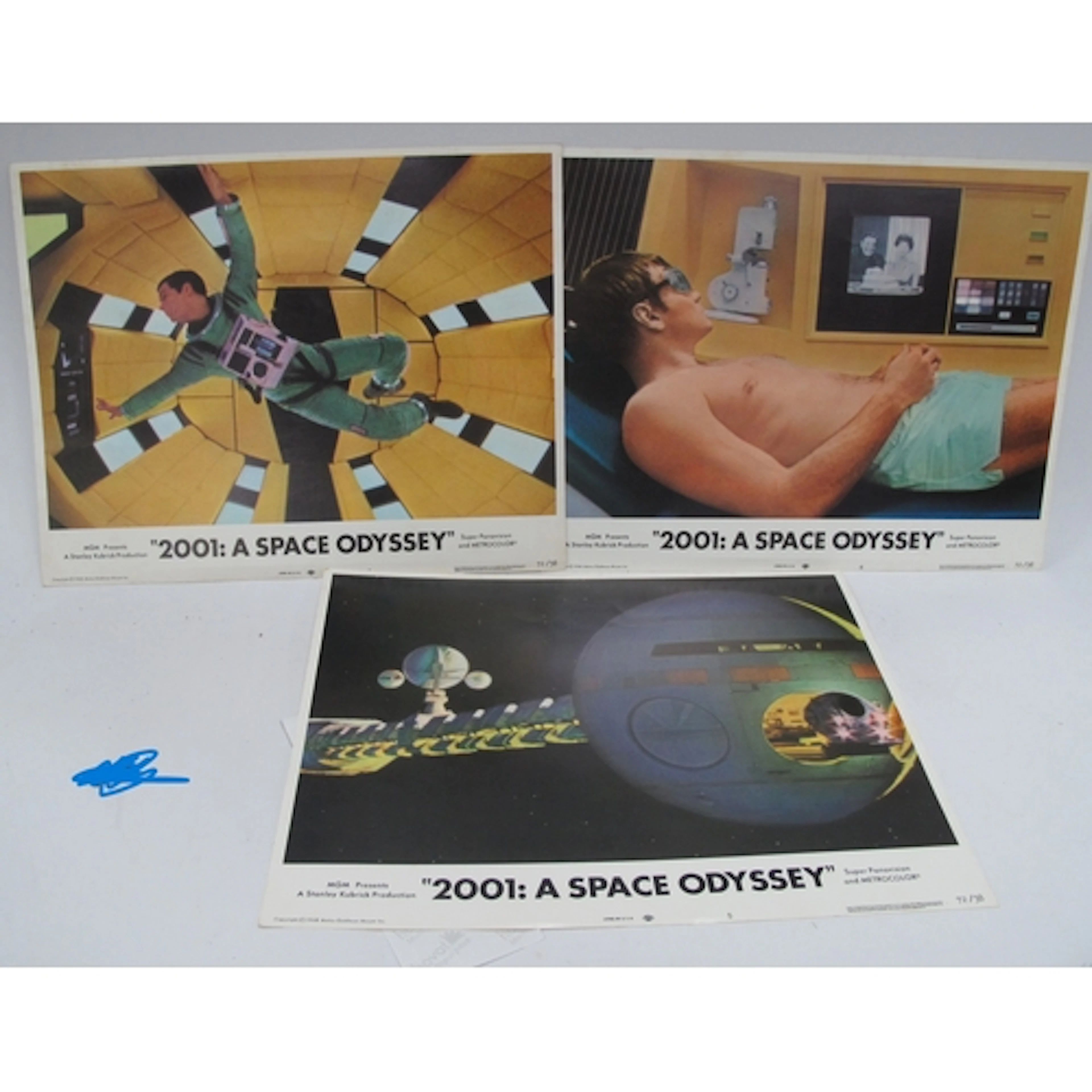 2001: A Space Odyssey lobby cards, numbers 5, 6 & 8, overall...