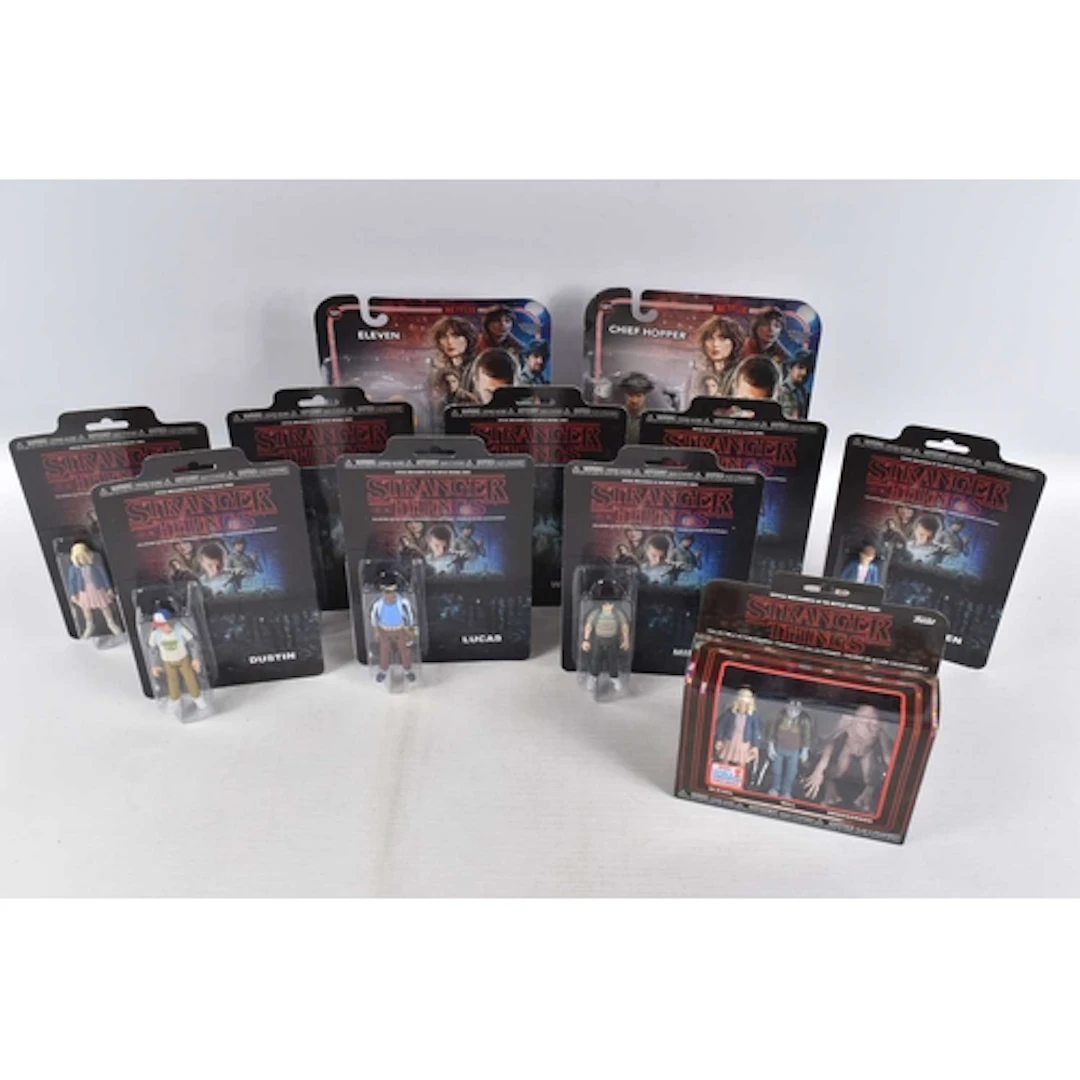 ELEVEN BOXED NETFLIX STRANGER THINGS FIGURES, to include a M...