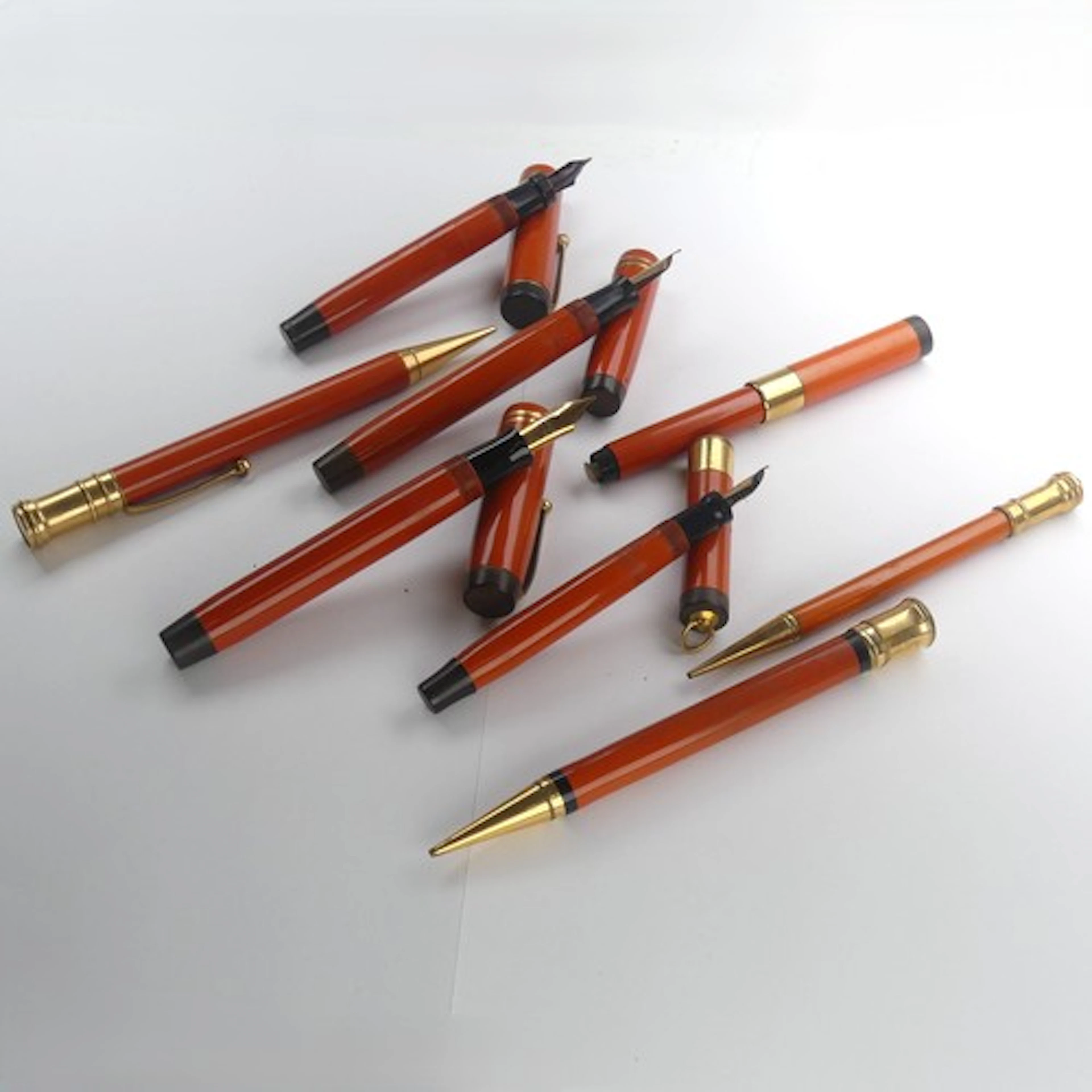 A Parker Duofold Fountain Pen, in 'Big Red' orange, nib mark...