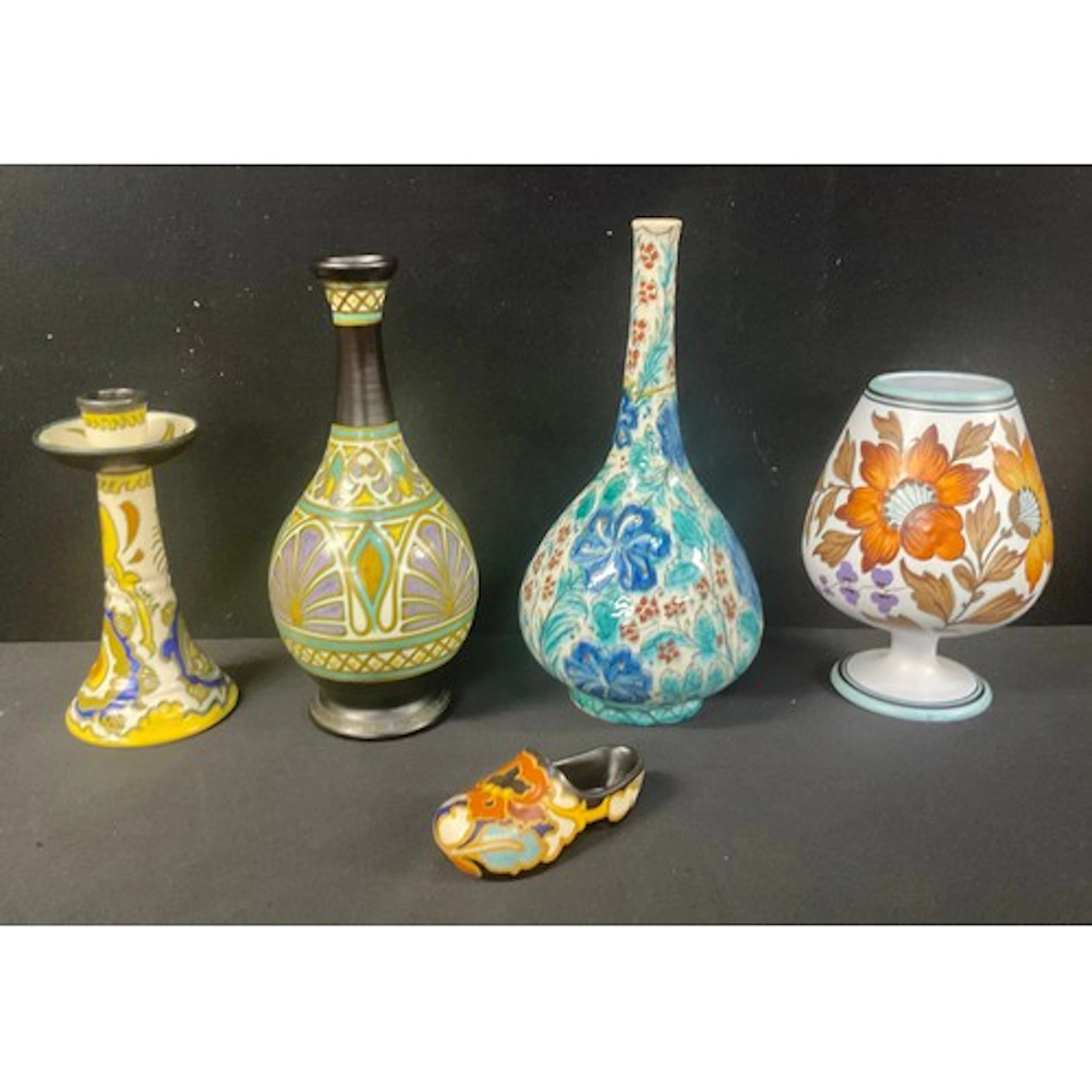 A quantity of Dutch Gouda Ware to include an Art Deco balust...